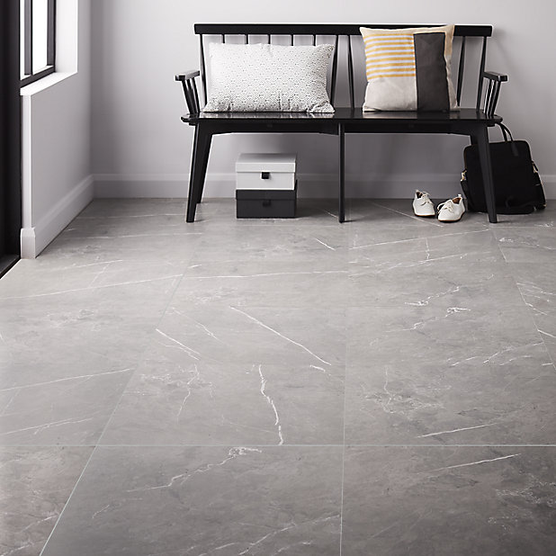 Ultimate Grey Matt Marble Effect, Marble Effect Floor Tiles B Q