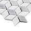 Ultimate Grey & white Polished Marble effect Natural stone Mosaic tile sheet, (L)293mm (W)253mm