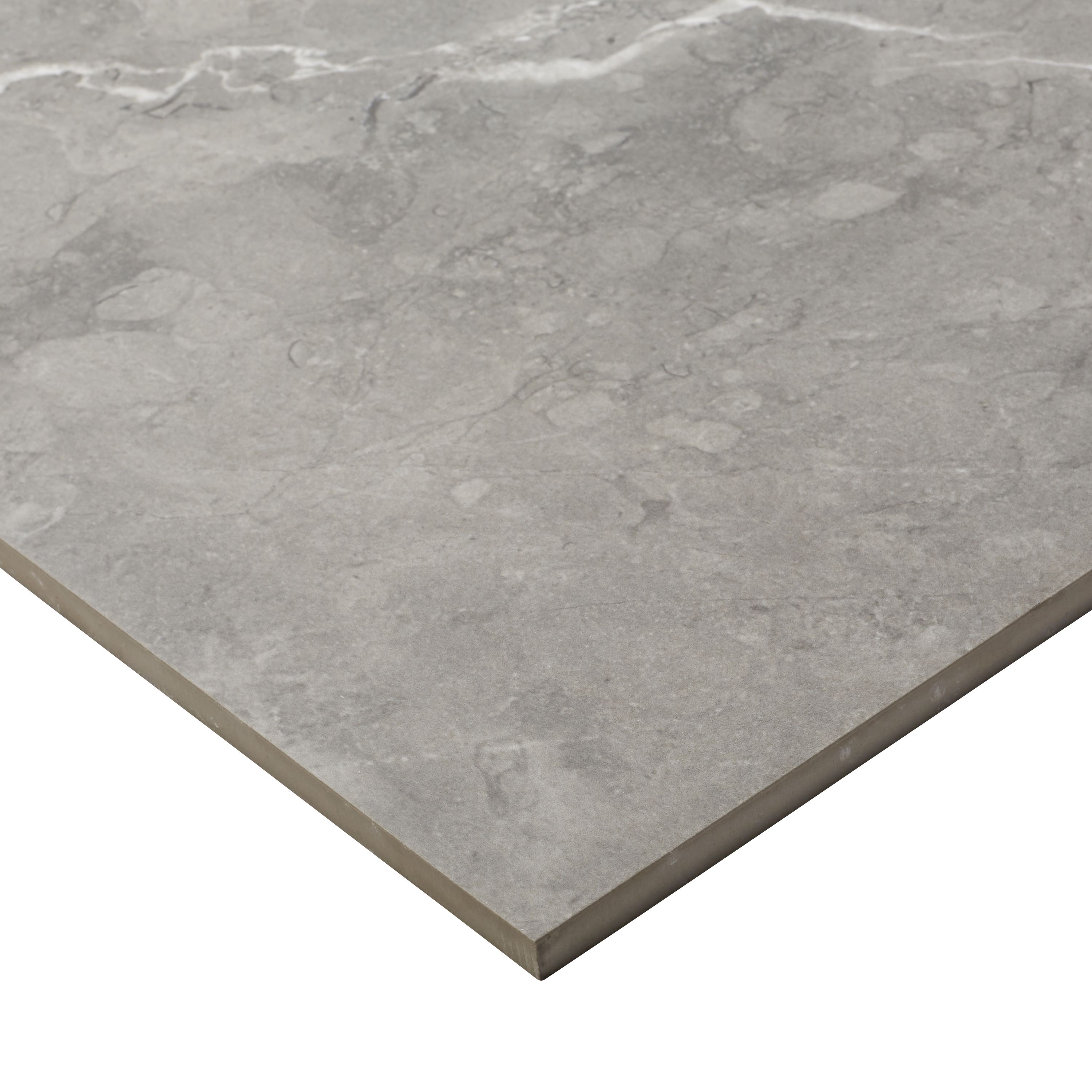 Ultimate marble Grey Gloss Marble effect Porcelain Indoor Wall & floor Tile - 3