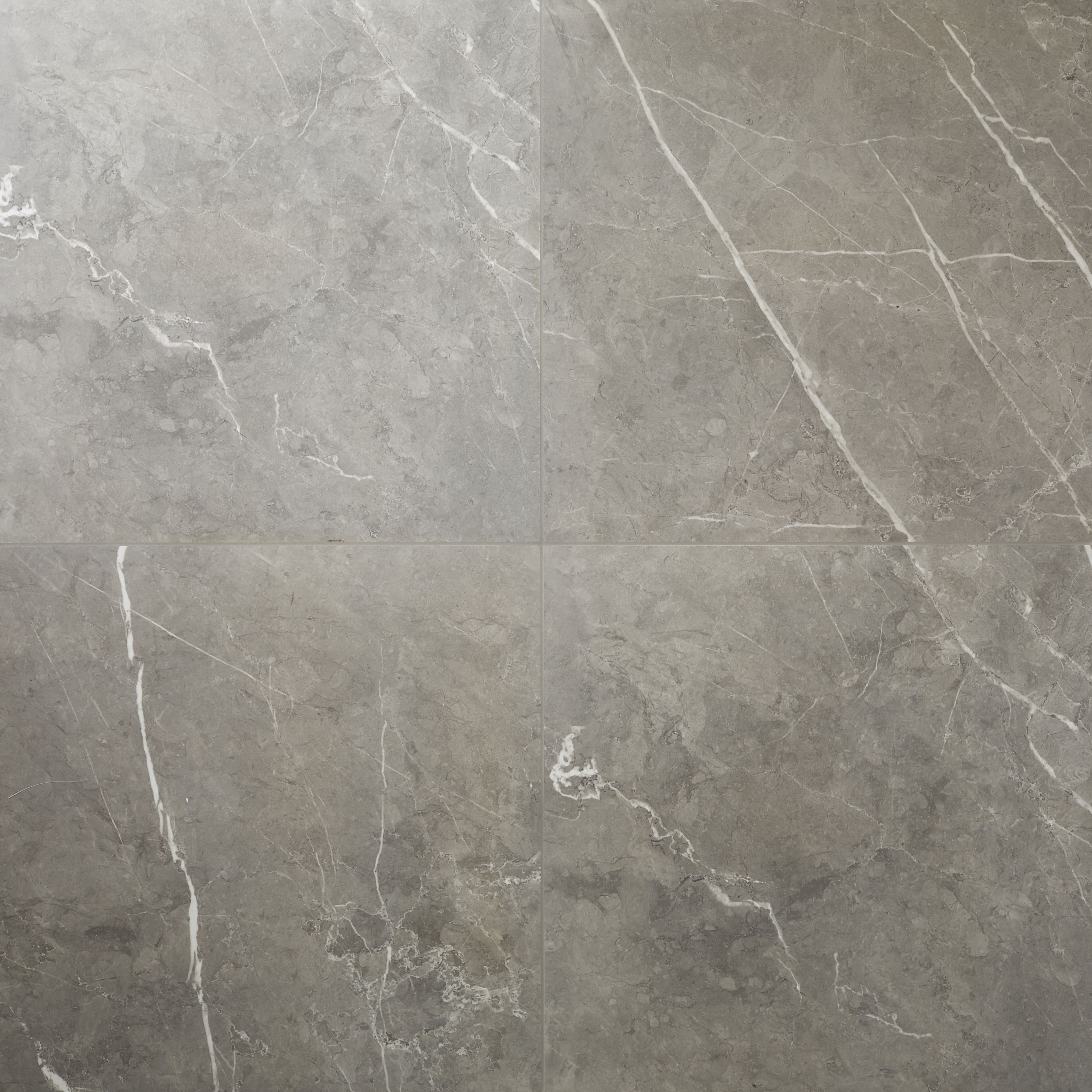 Ultimate marble Grey Gloss Marble effect Porcelain Indoor Wall & floor Tile - 5