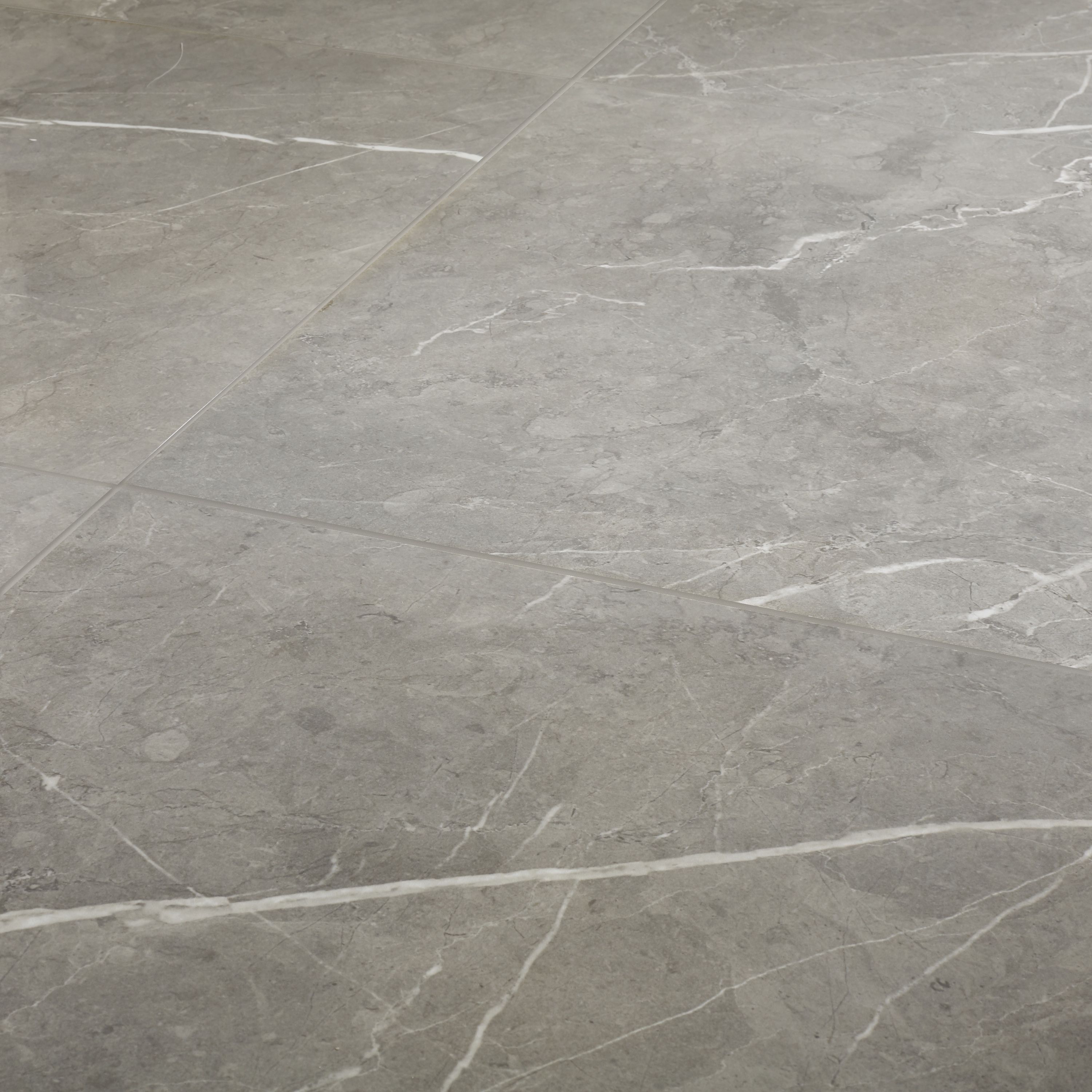 Ultimate marble Grey Gloss Marble effect Porcelain Indoor Wall & floor Tile - 4