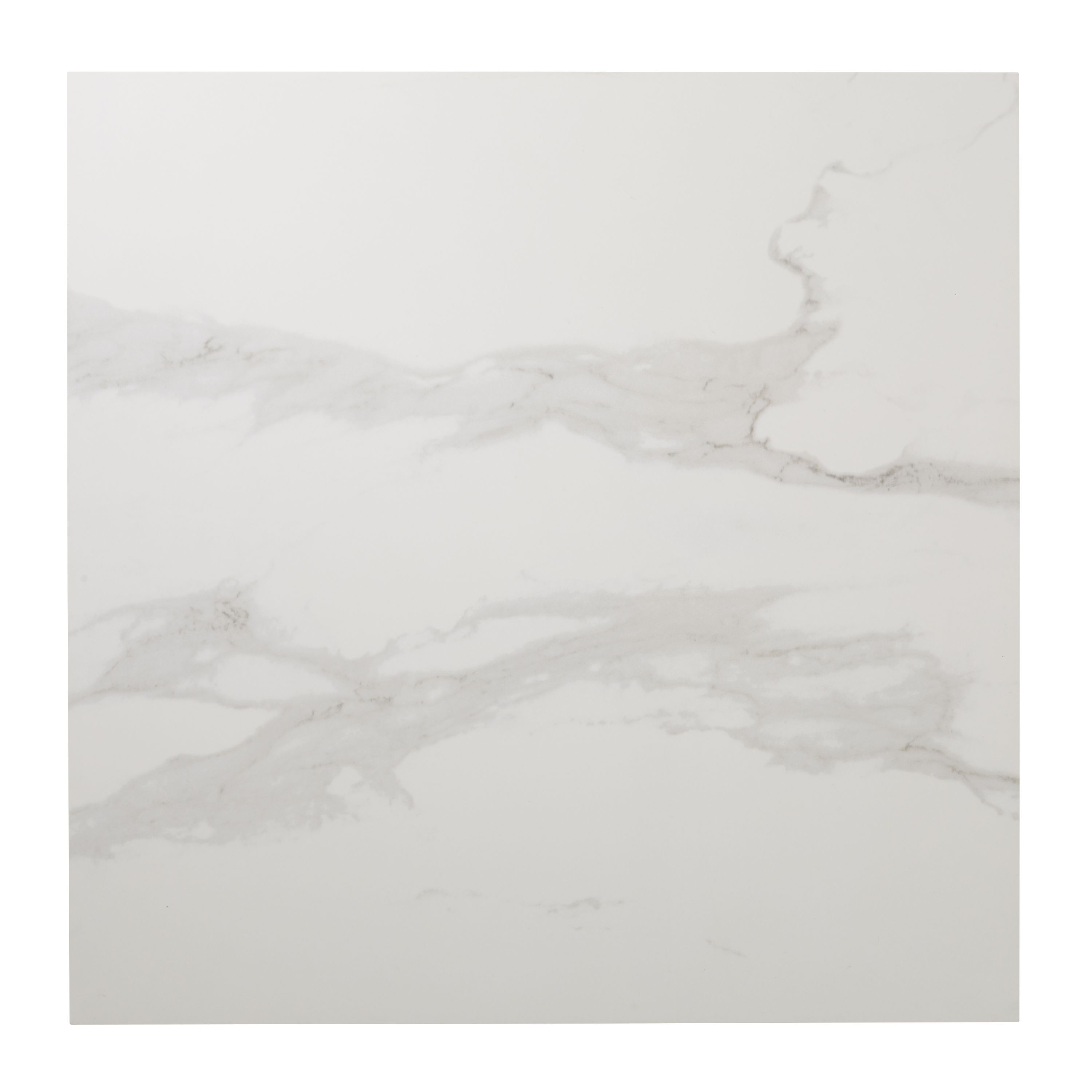 Ultimate White Gloss Marble effect Porcelain Indoor Floor Tile - 3