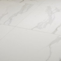 Ultimate White Gloss Marble effect Porcelain Wall & floor Tile, Pack of 3, (L)595mm (W)595mm