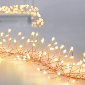 Ultrabright 288 Warm white Cluster LED String lights with Copper cable