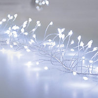 Ultrabright 288 White Cluster LED String lights Clear & silver cable