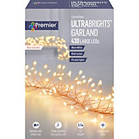 Ultrabright 430 Warm white Cluster LED String lights with Copper cable