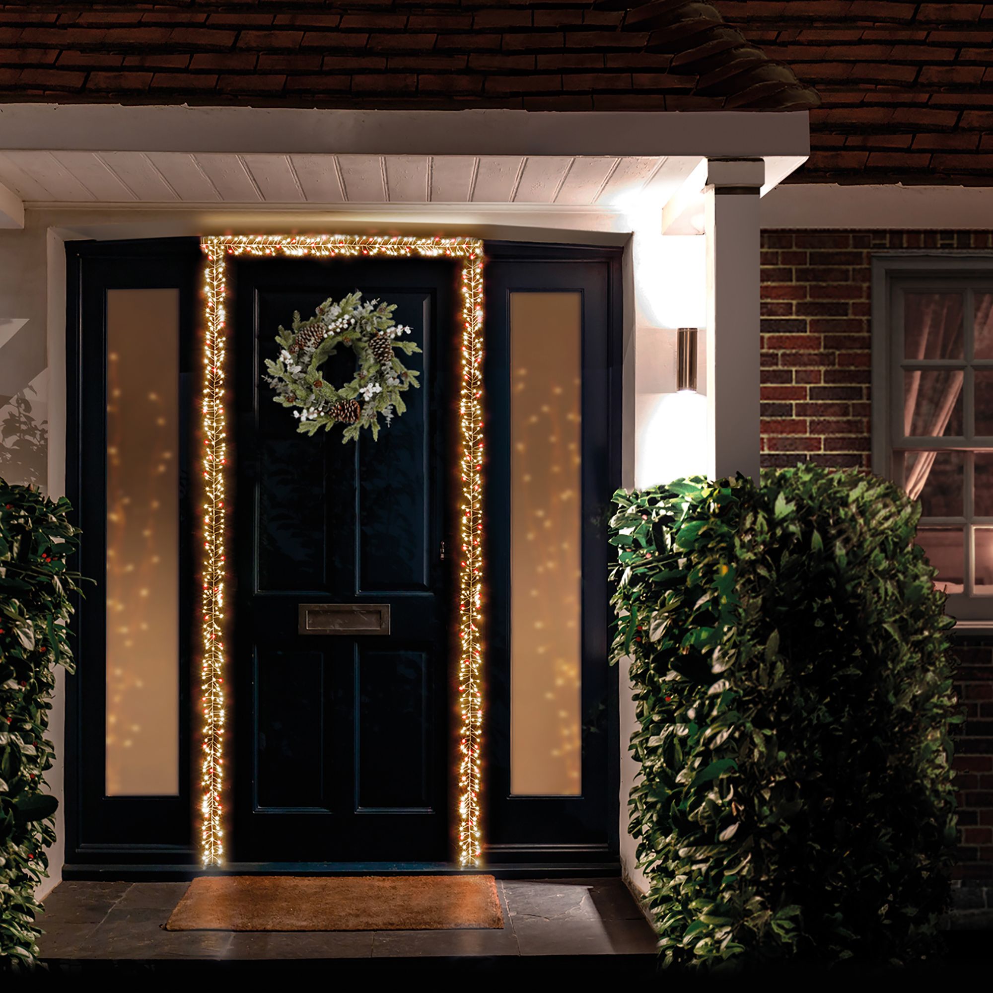 Christmas door cheap lights