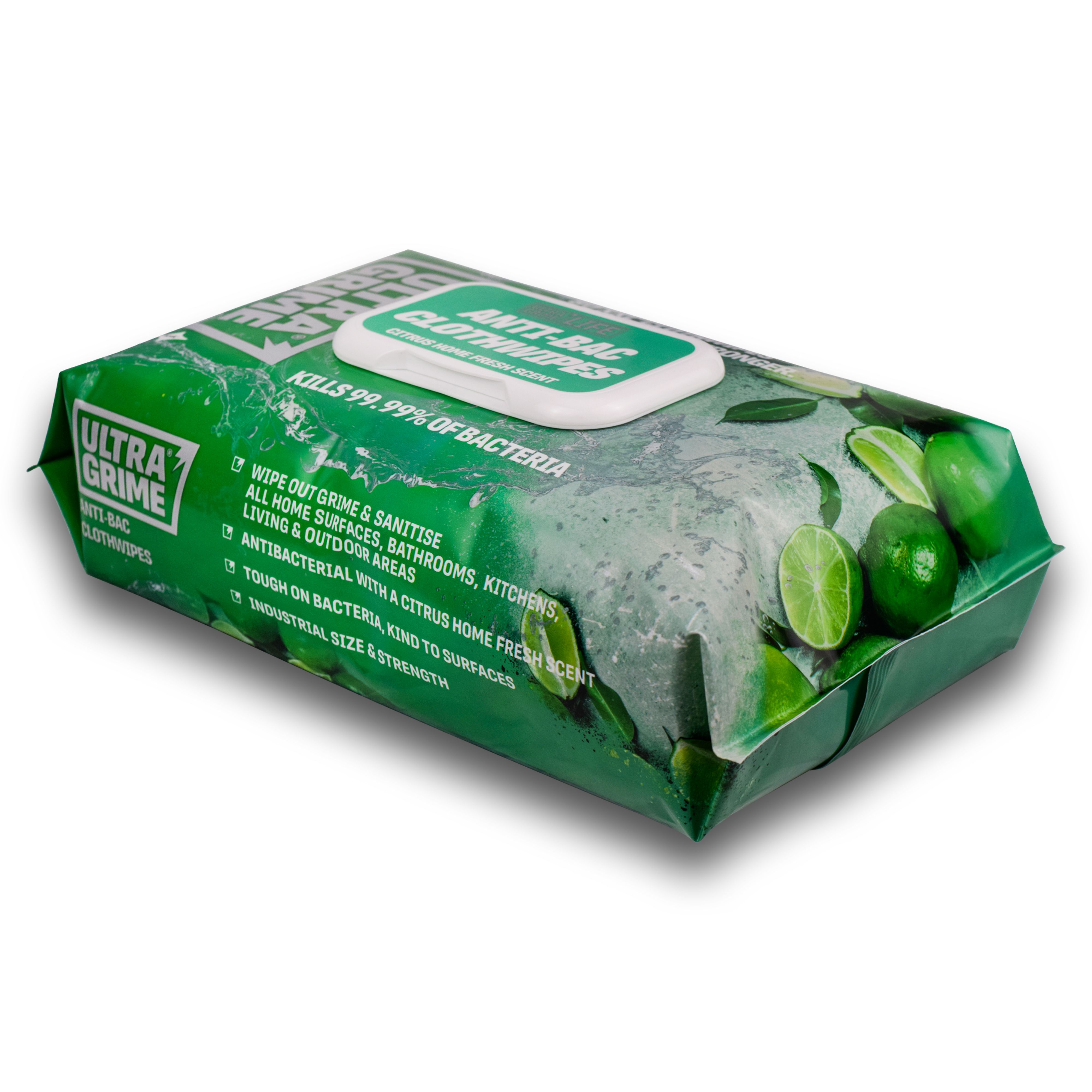 Ultragrime Life Citrus Anti-bacterial wipes, Pack of 80