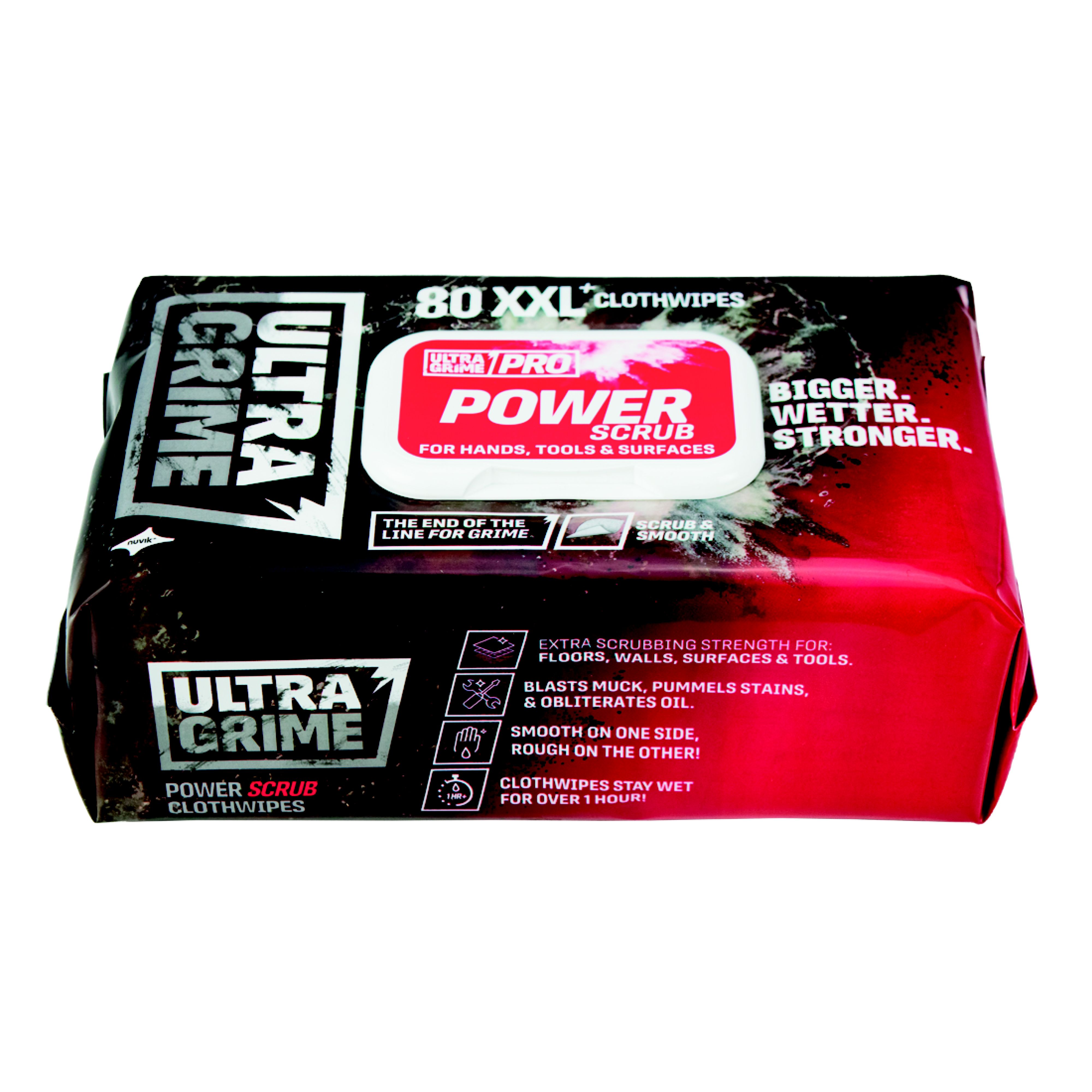 Ultragrime Pro Power Scrub Unfragranced Multi-surface wipes, Pack of 100