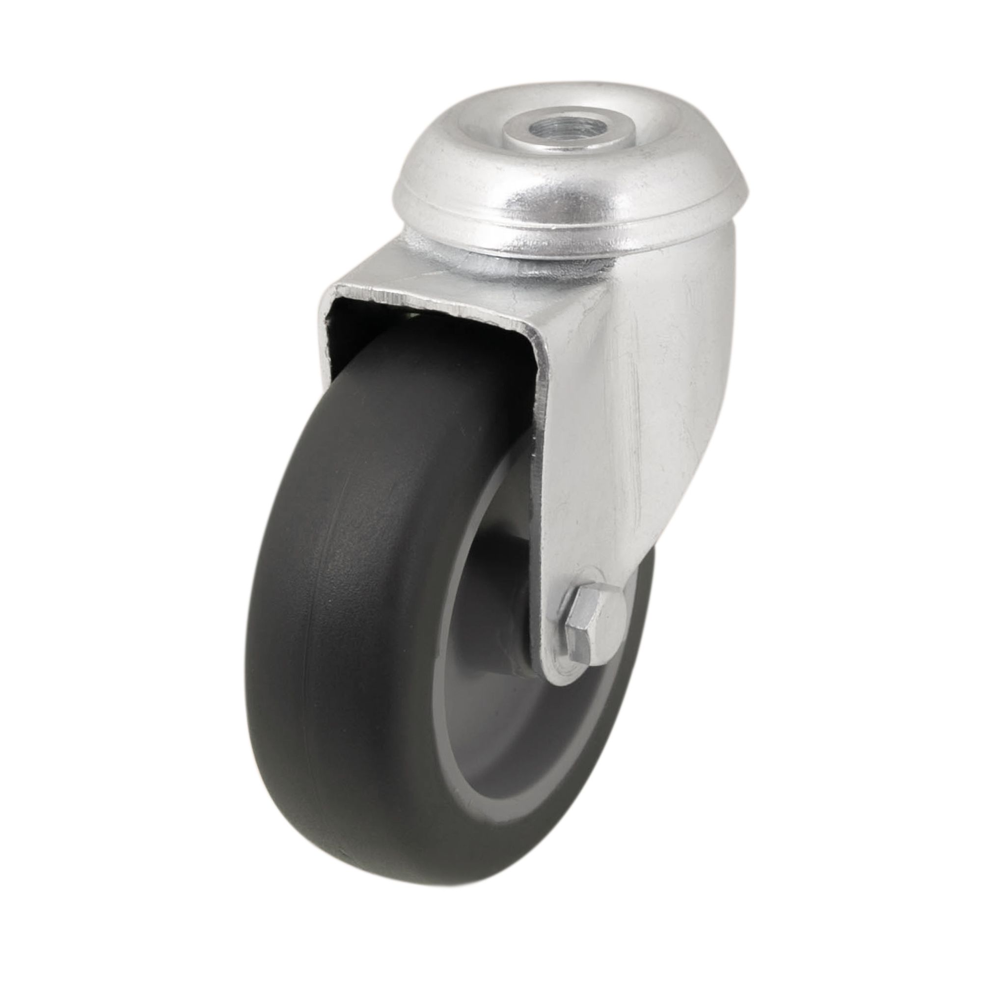 Unbraked Medium duty Swivel Castor WC62, (Dia)76.3mm (H)98mm (Max. Weight)55kg