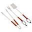 Unbranded Stainless steel & wood Barbecue tool set