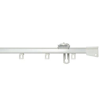 Uncorded White Fixed Curtain track, (L)2.7m at B&Q
