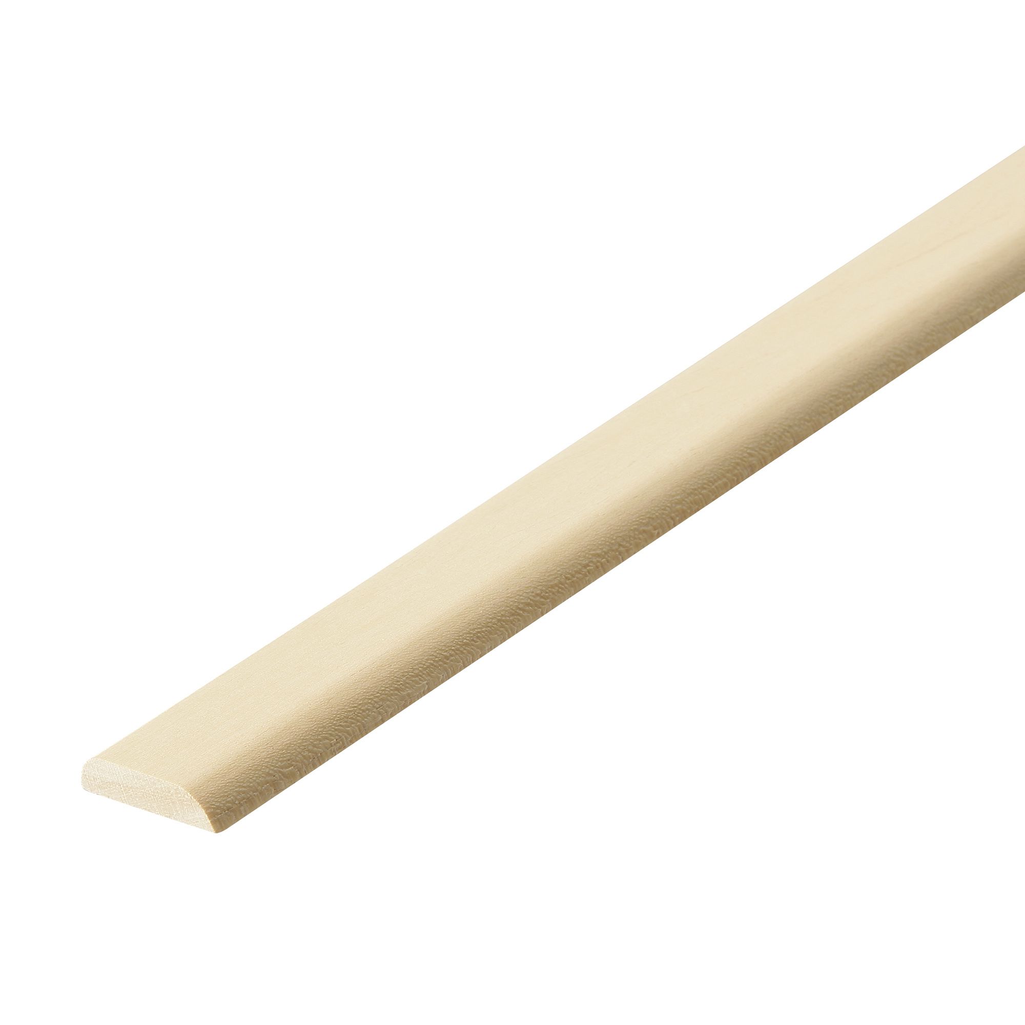 Unfinished Natural Hardwood D-shape D-shaped Moulding (L)2400mm (W)28mm (T)5mm