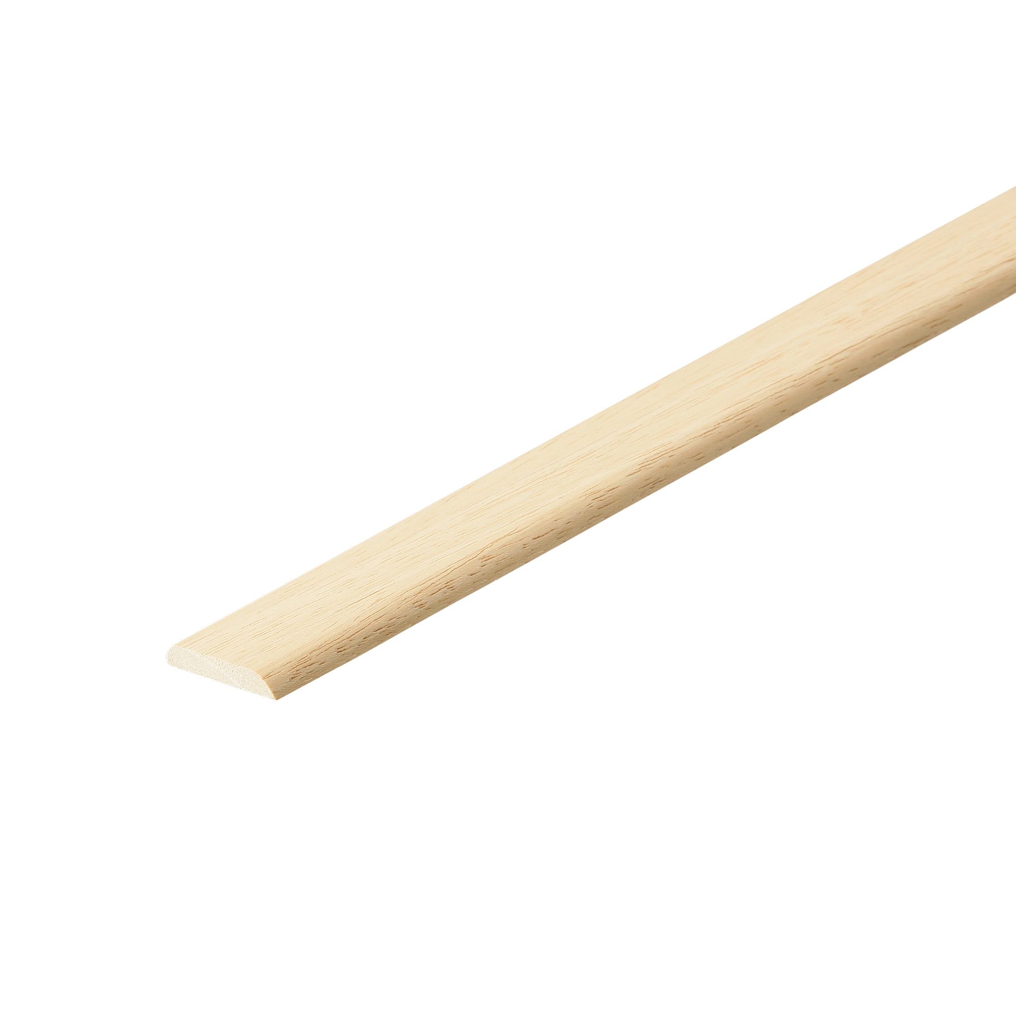 Unfinished Natural Hardwood D-shape Moulding (L)2400mm (W)33mm (T)5mm