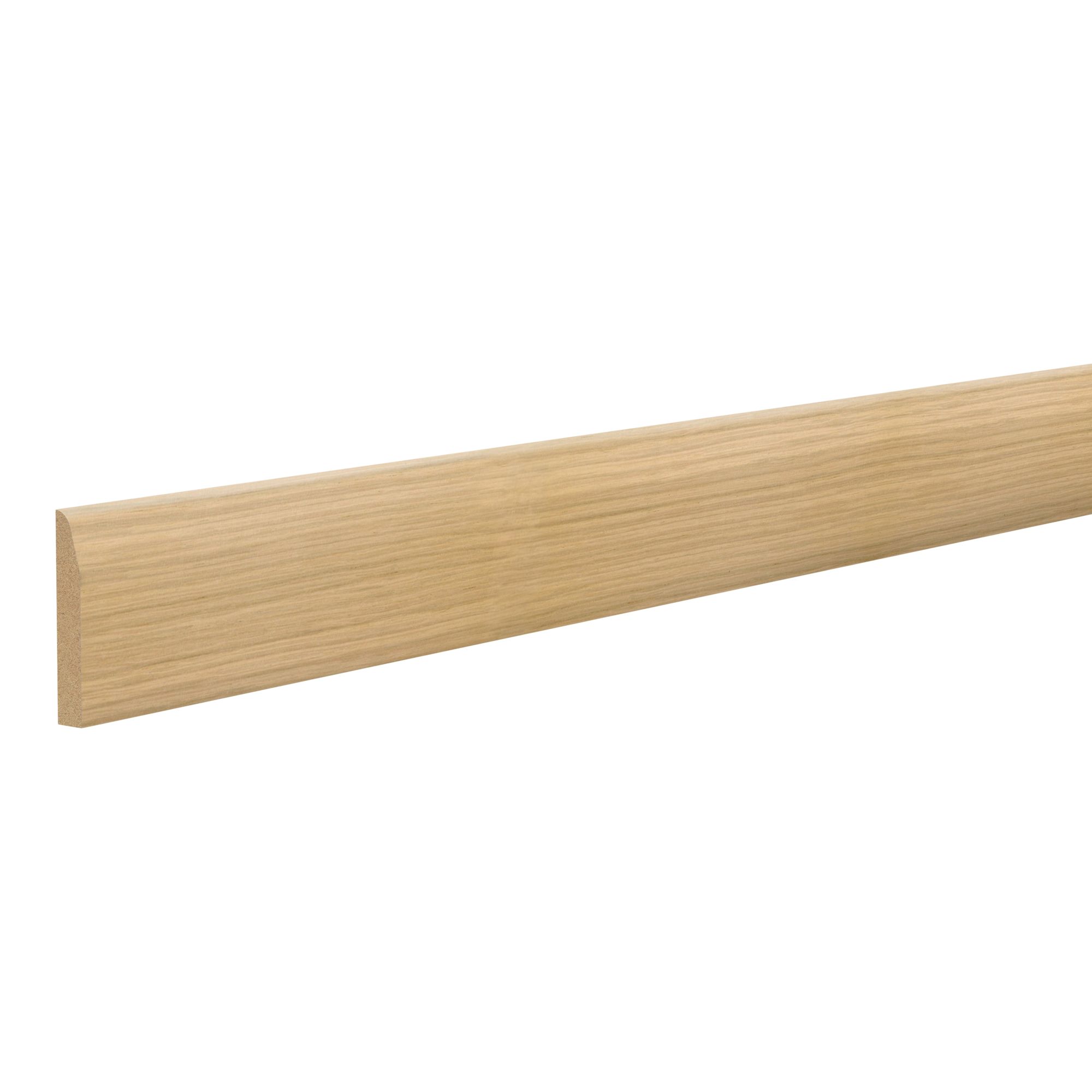 Unfinished Neutral MDF Oak Chamfered Skirting board (L)2400mm (W)94mm (T)15mm