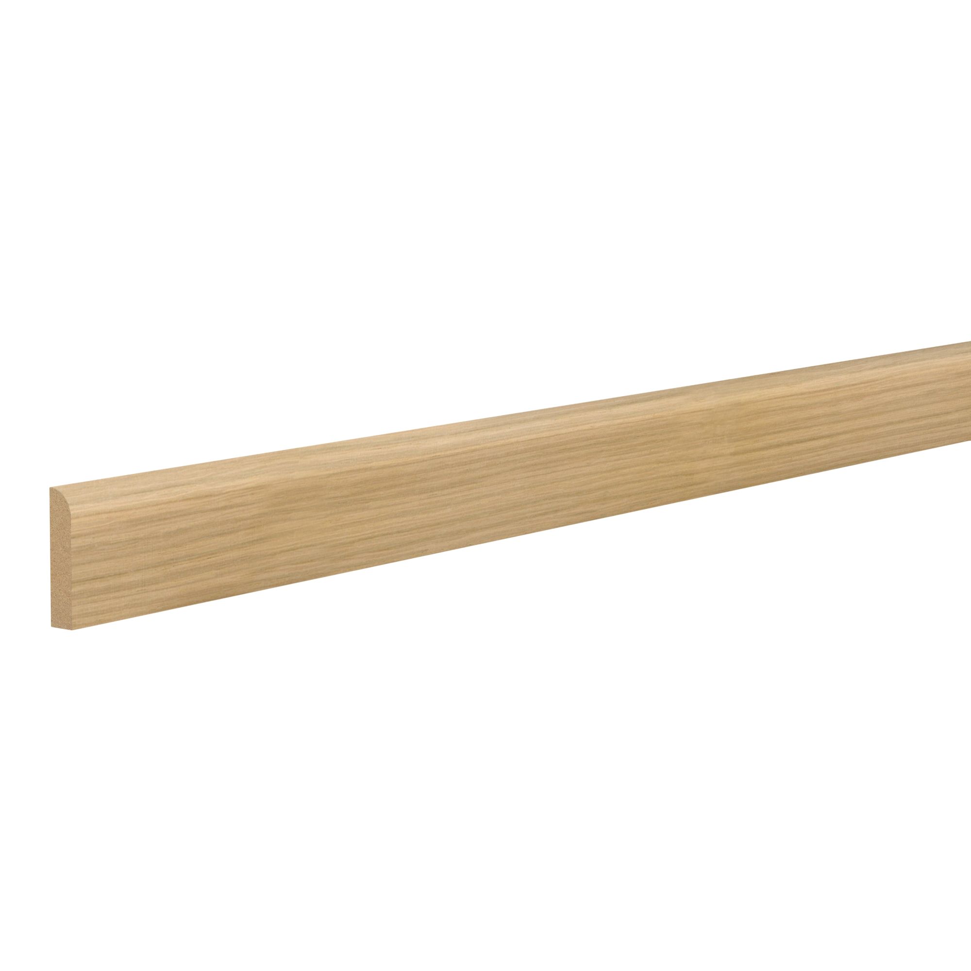Unfinished Neutral MDF Oak Round Skirting board (L)2400mm (W)69mm (T)15mm