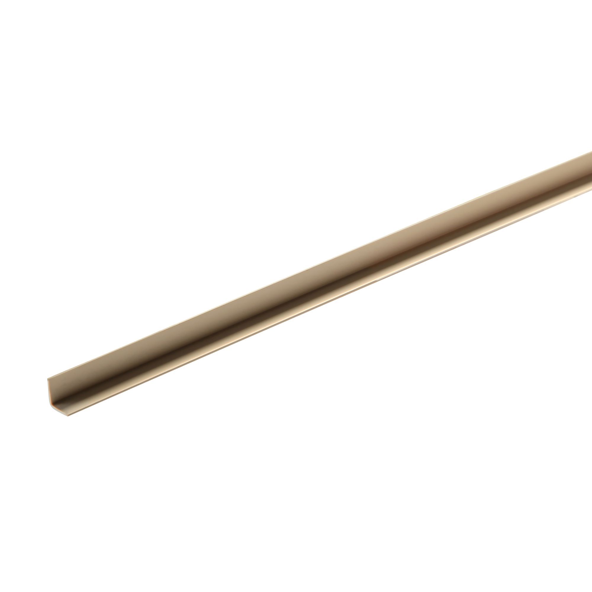 Unfinished White Polyvinyl chloride (PVC) Angled edge L-shaped Moulding (L)2400mm (W)10mm (T)10mm