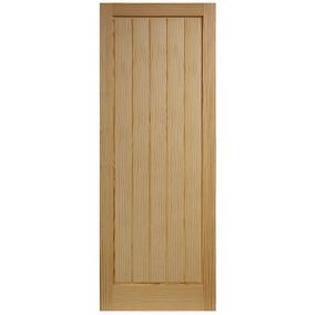 Unglazed Cottage Pine veneer Internal Clear pine Door, (H)2040mm (W)726mm (T)35mm