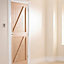 Unglazed Cottage Timber Oak veneer External Panel Front door, (H)2032mm (W)813mm