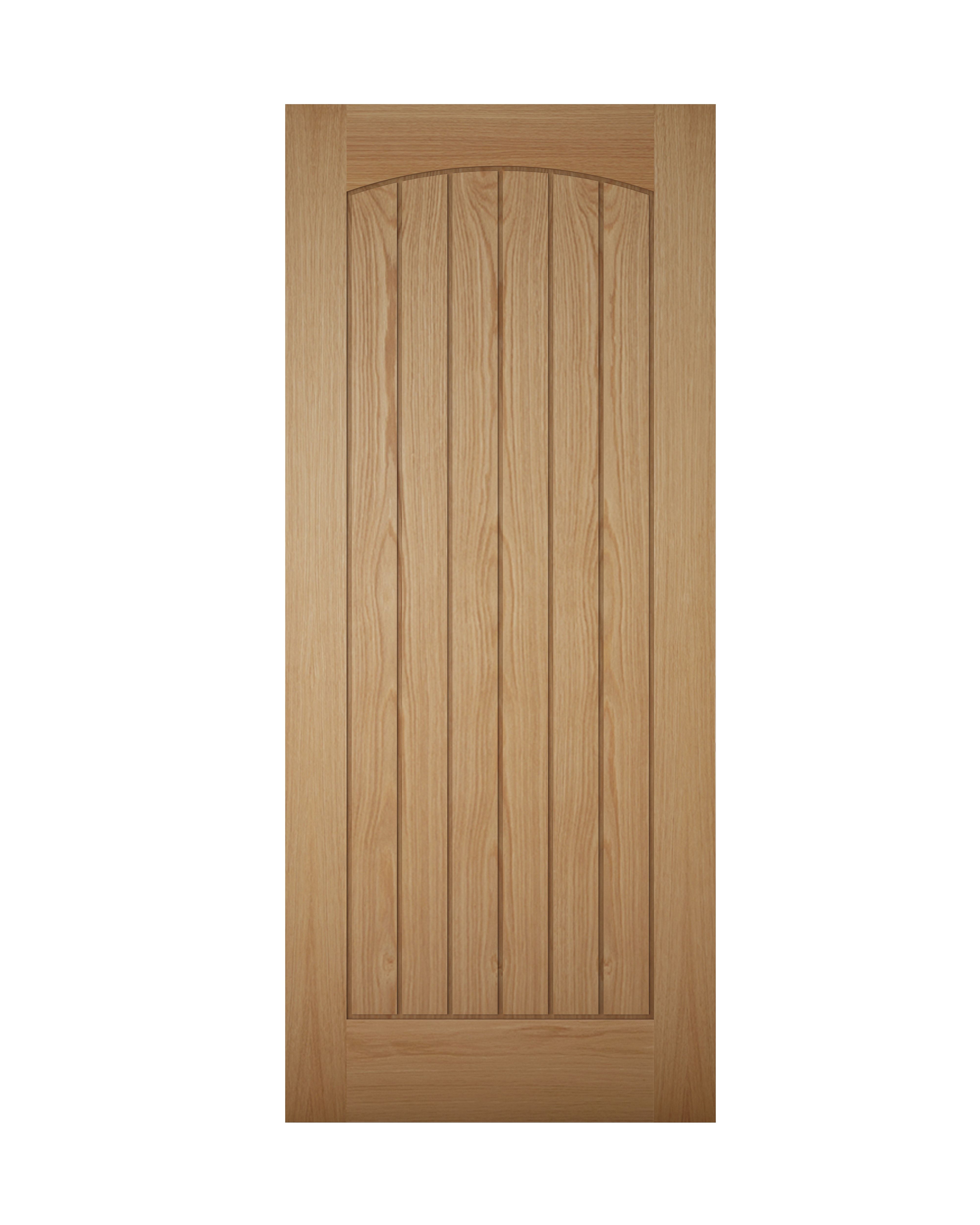 Unglazed Cottage White oak veneer External Front door, (H)2032mm (W