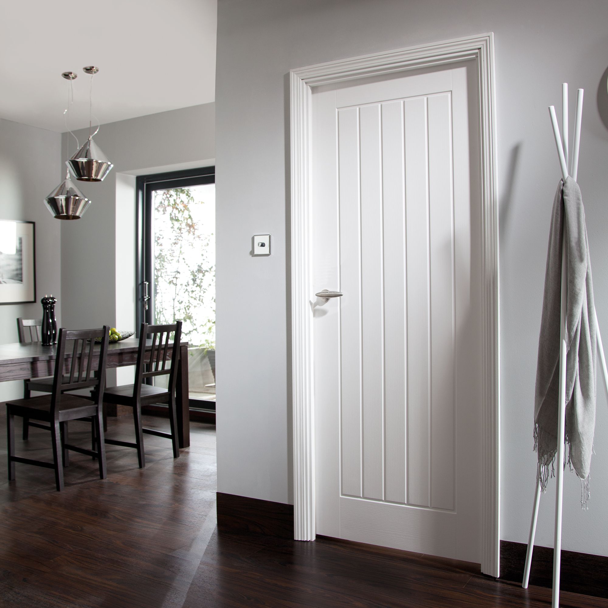 Unglazed Cottage White Woodgrain effect Internal Door, (H)2040mm (W)826mm (T)40mm