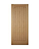 Unglazed Cottage Wooden White oak veneer External Front door, (H)2032mm (W)813mm