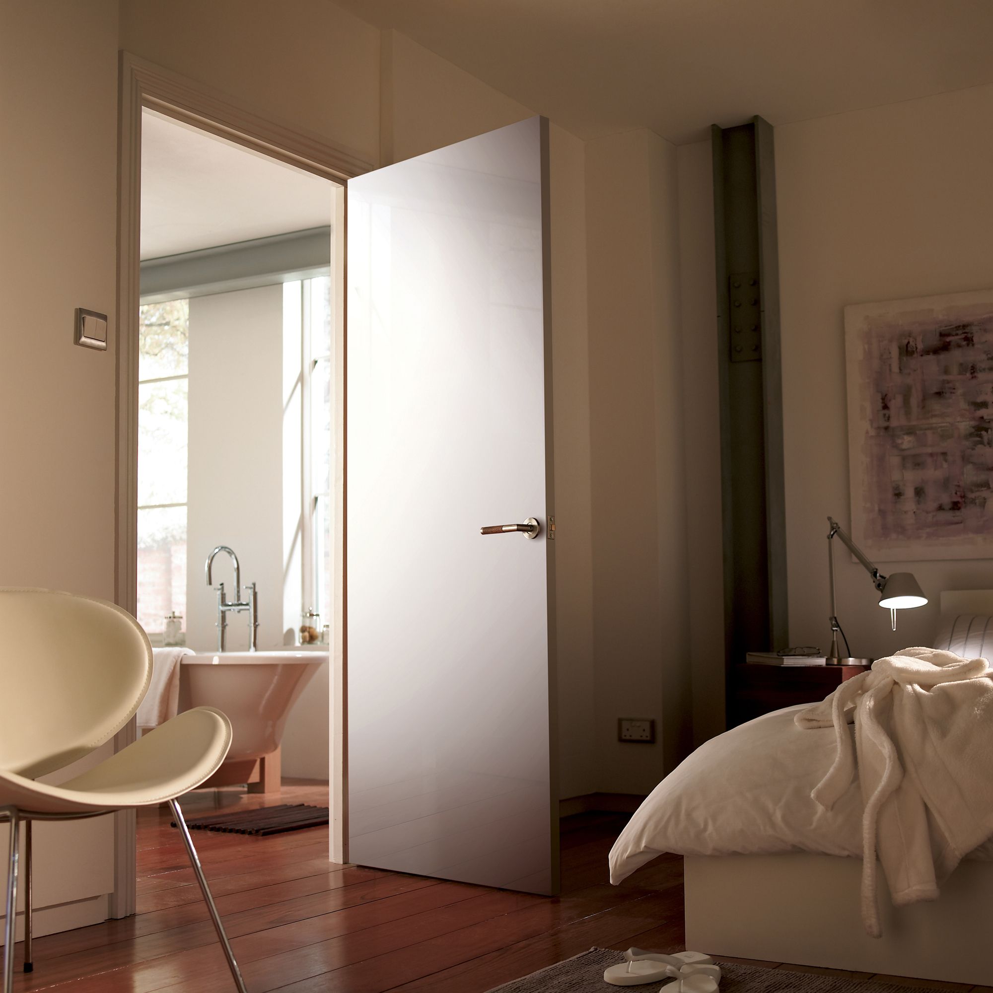 Unglazed Flush White Internal Door, (H)1981mm (W)838mm (T)35mm