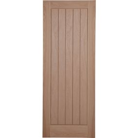 Unglazed Traditional Internal Oak Door, (H)2032mm (W)813mm (T)44mm