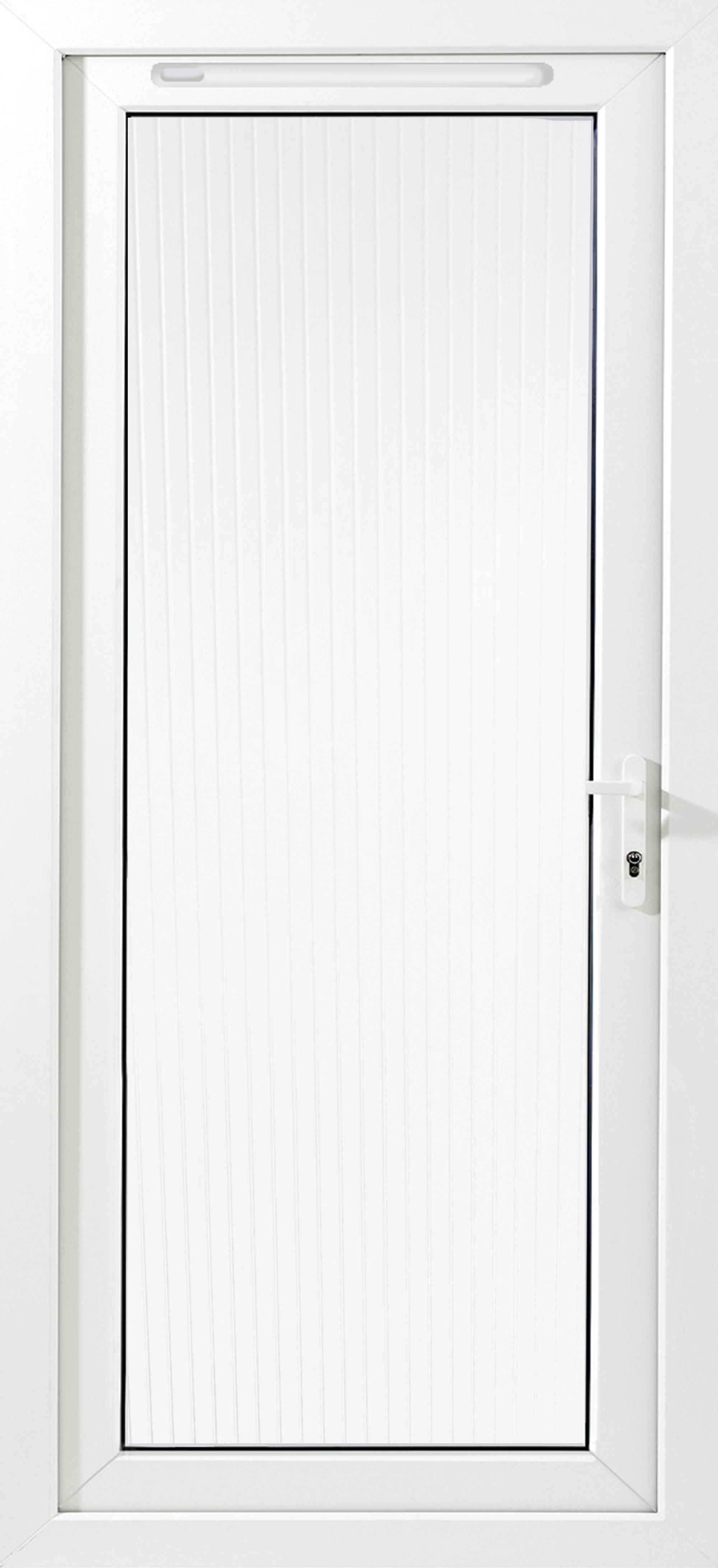 Unglazed White uPVC External Back door, (H)2060mm (W)840mm