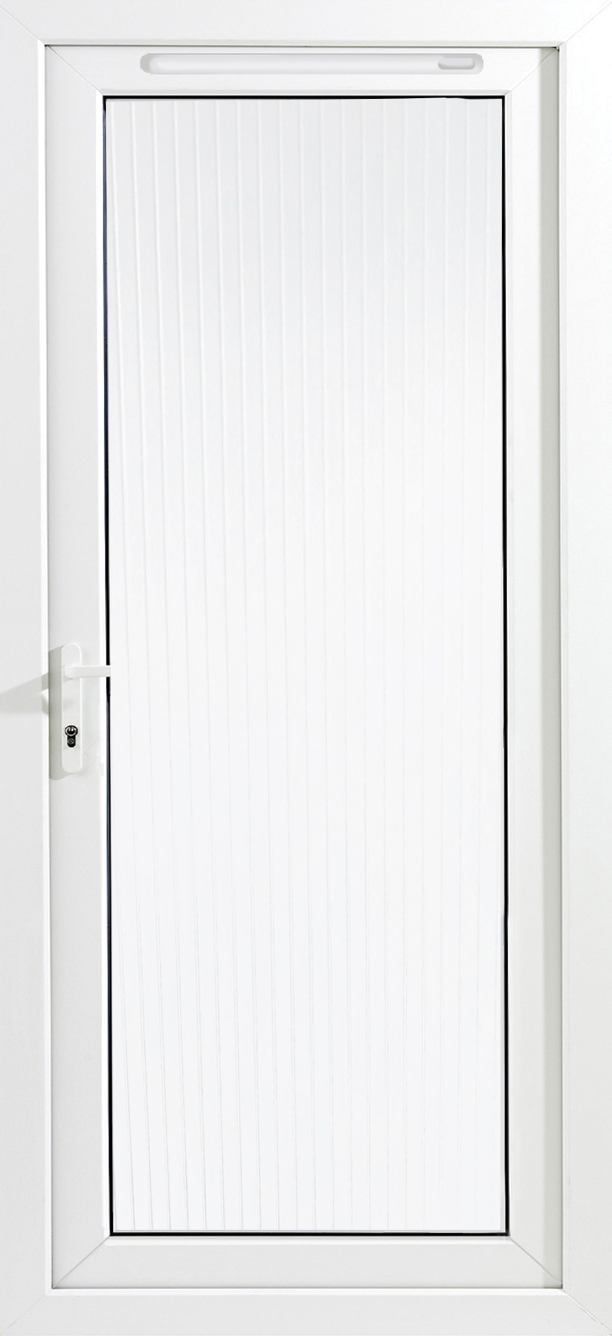 Unglazed White uPVC External Back door, (H)2060mm (W)840mm