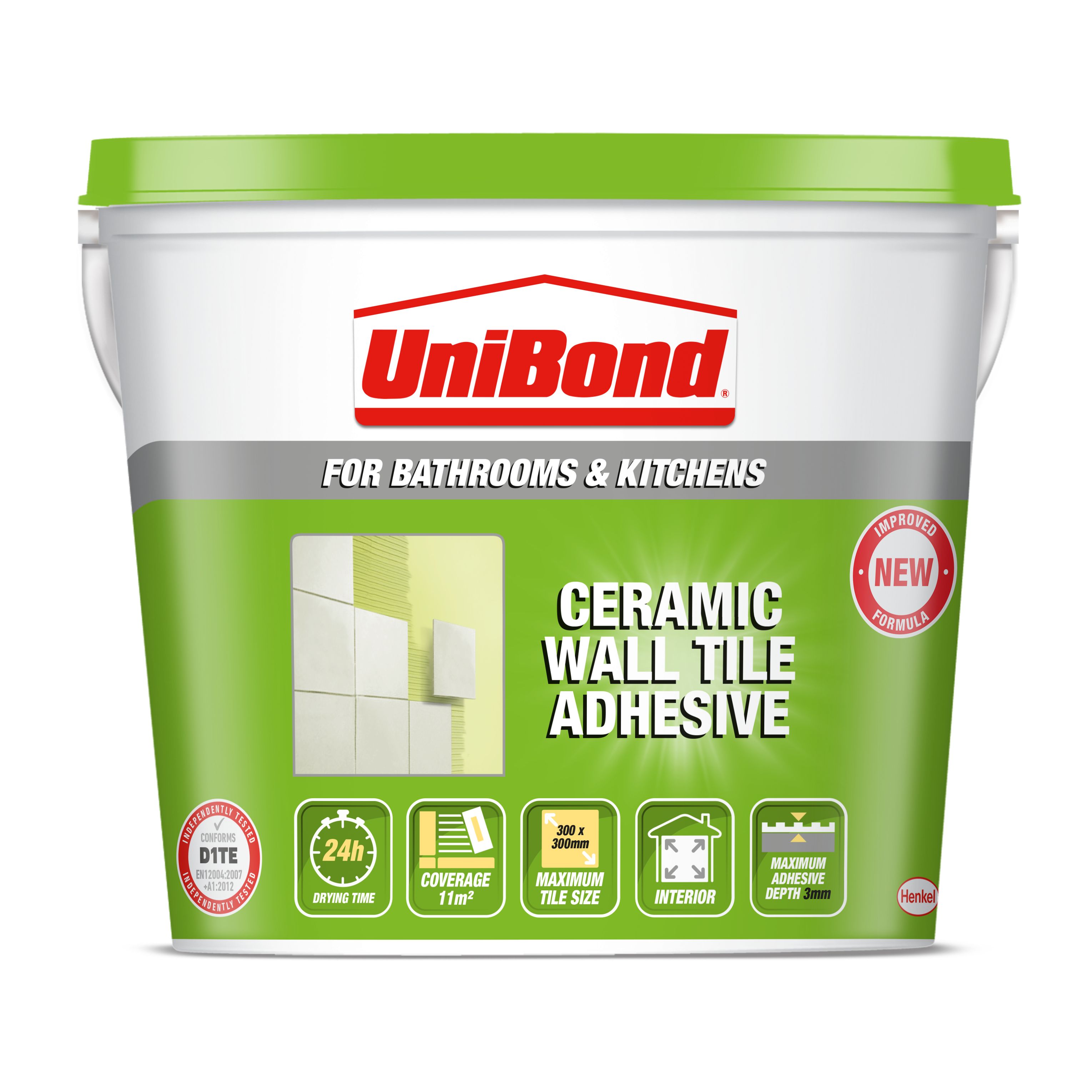 UniBond Advanced all purpose Ready mixed Beige Tile Adhesive, 14.75kg ...