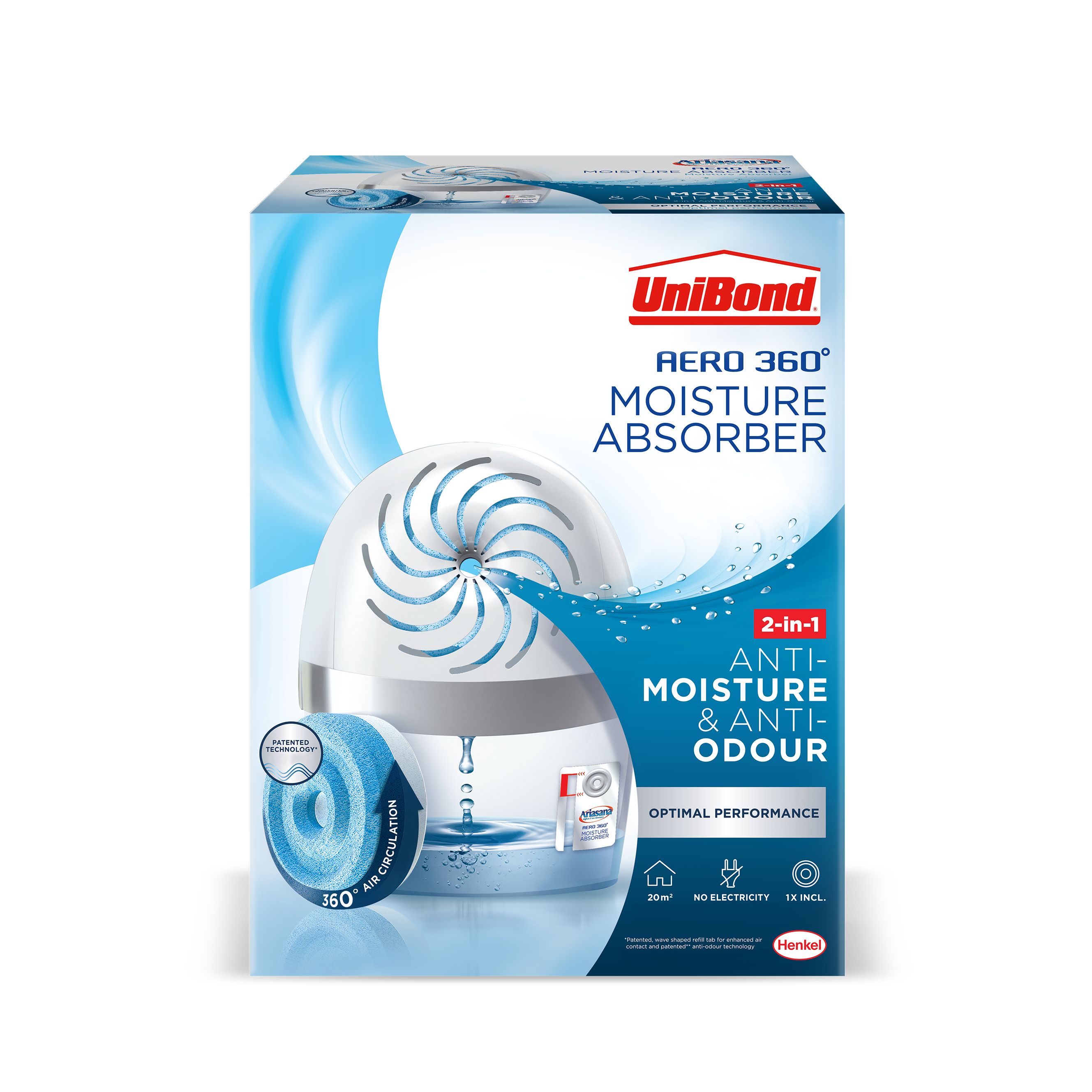 UniBond Aero 360 Opaque & white Moisture absorber, Pack of 1