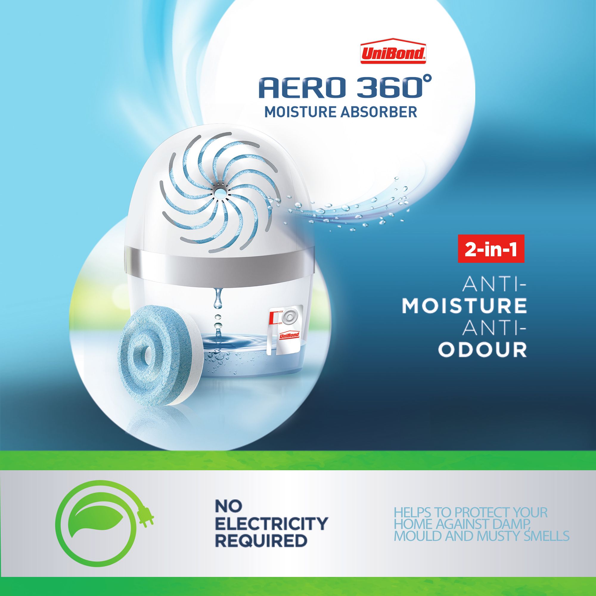 UniBond Aero 360 Opaque & white Moisture absorber, Pack of 1