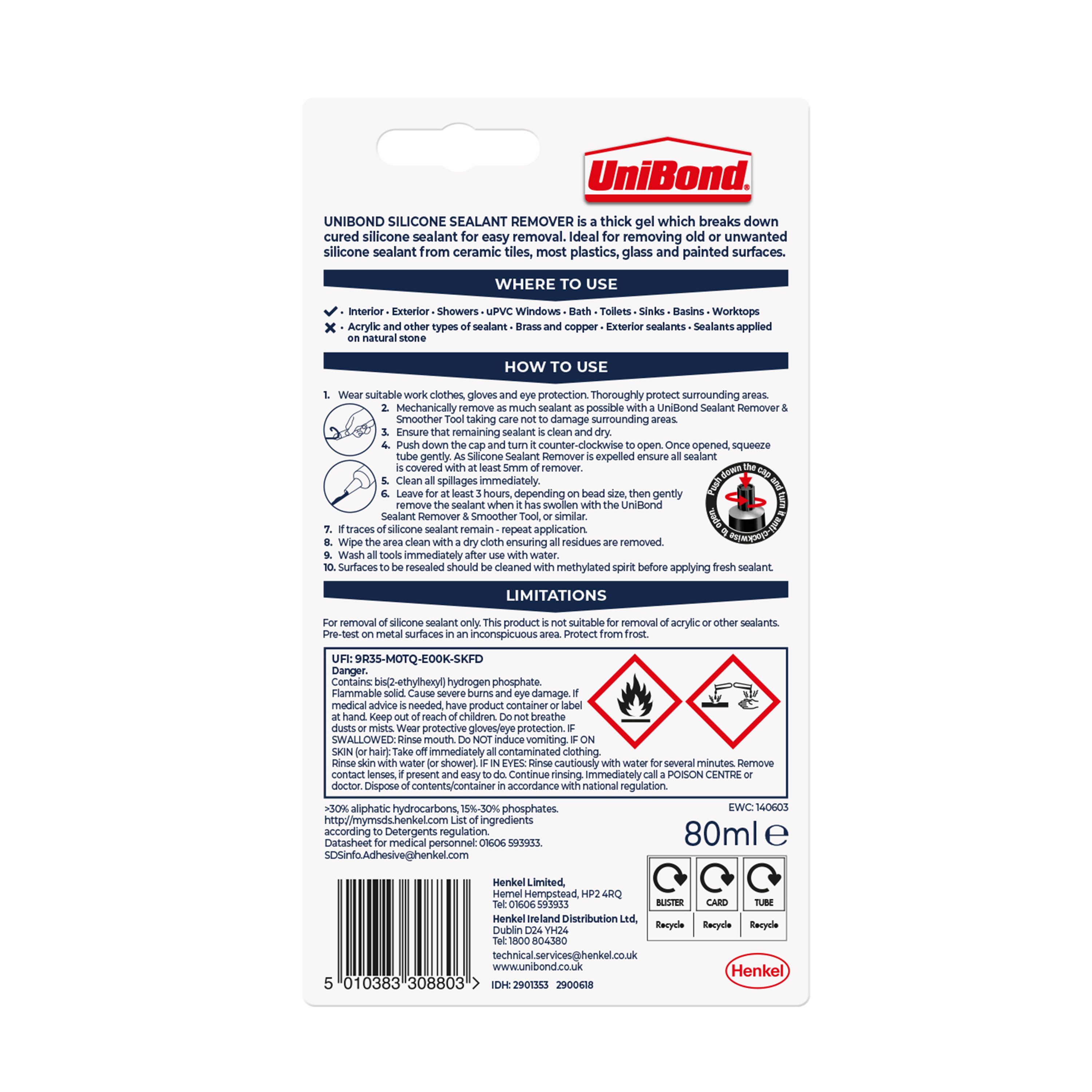 UniBond All purpose Sealant remover, 80ml