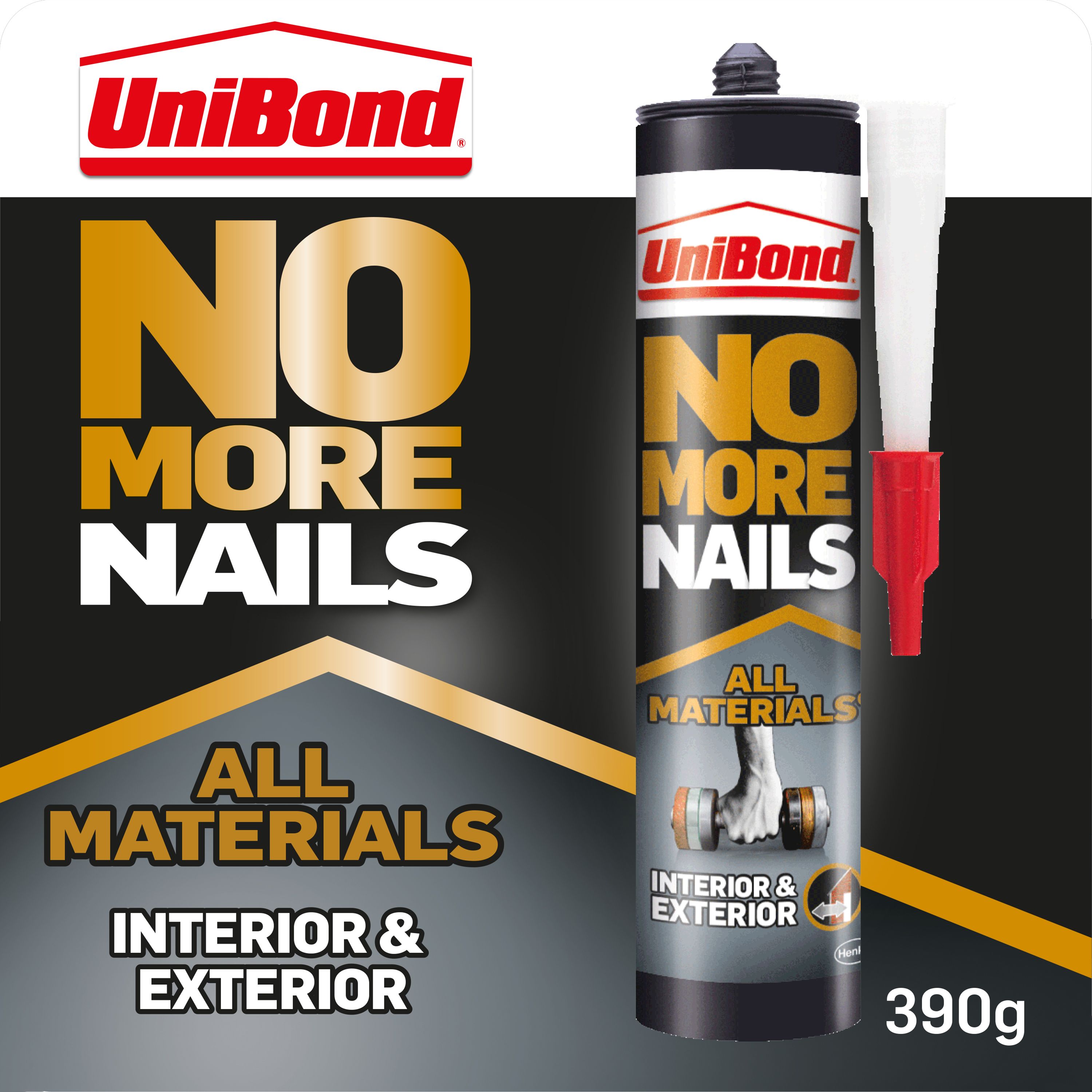 UniBond No More Nails Cartridge Interior & Exterior White All materials Grab adhesive