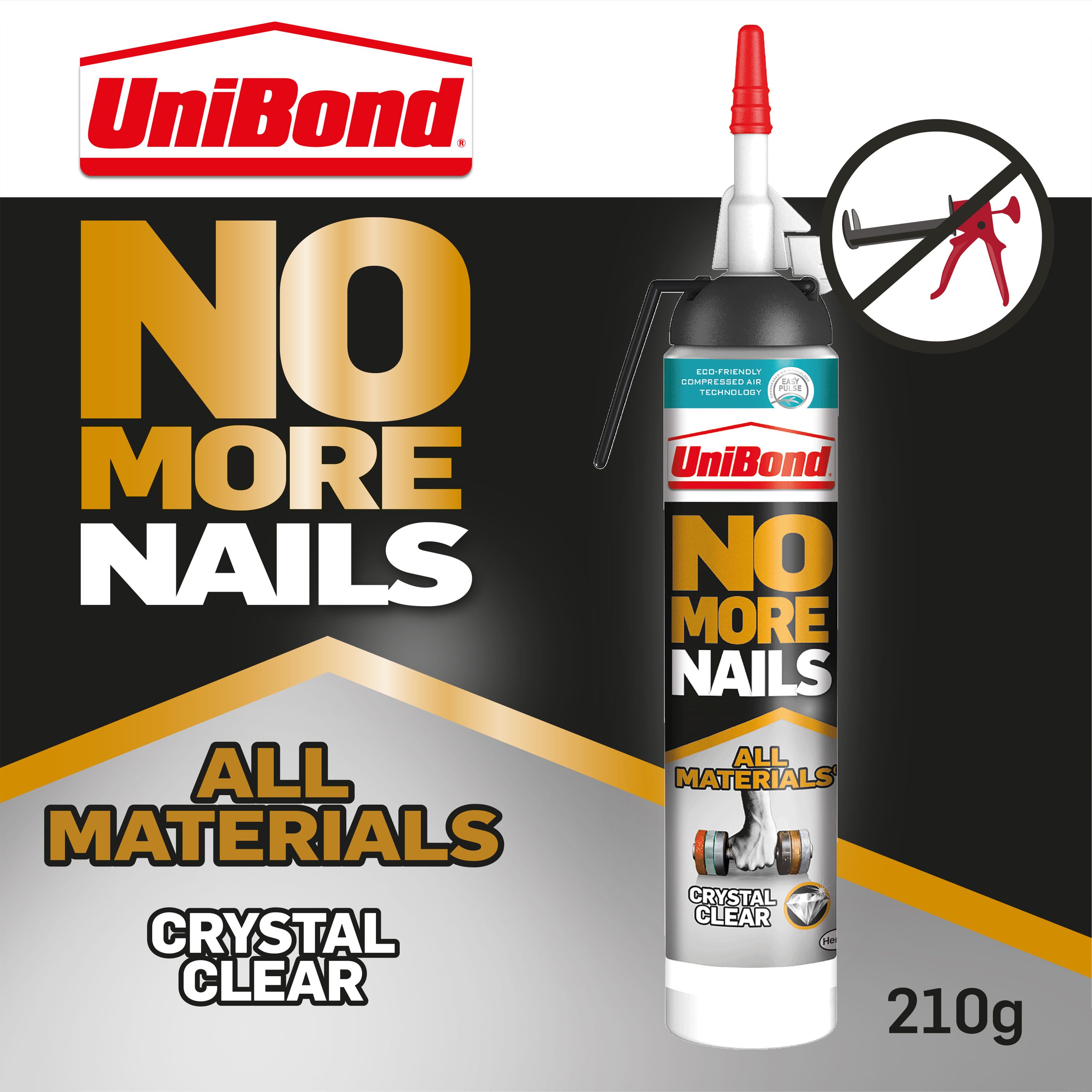 UniBond No More Nails Crystal Clear Solvent-free Clear Grab adhesive 210g