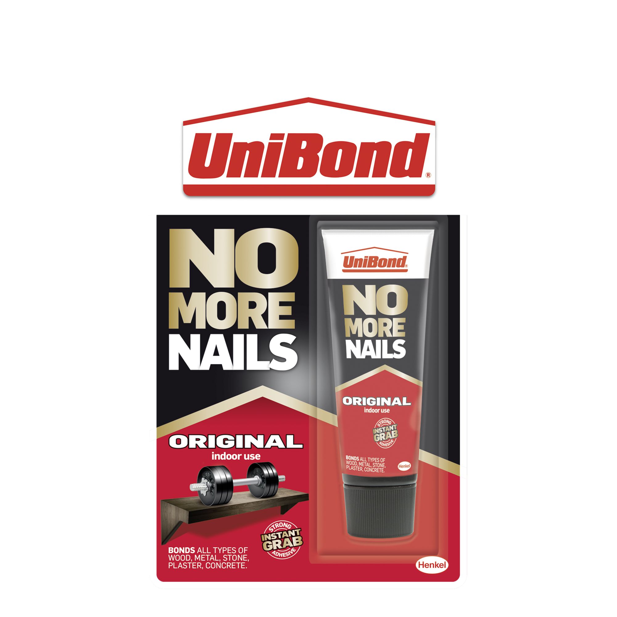 UniBond No More Nails Original Not water resistant Solvent-free White Multi-material Grab adhesive 52ml 0.05kg