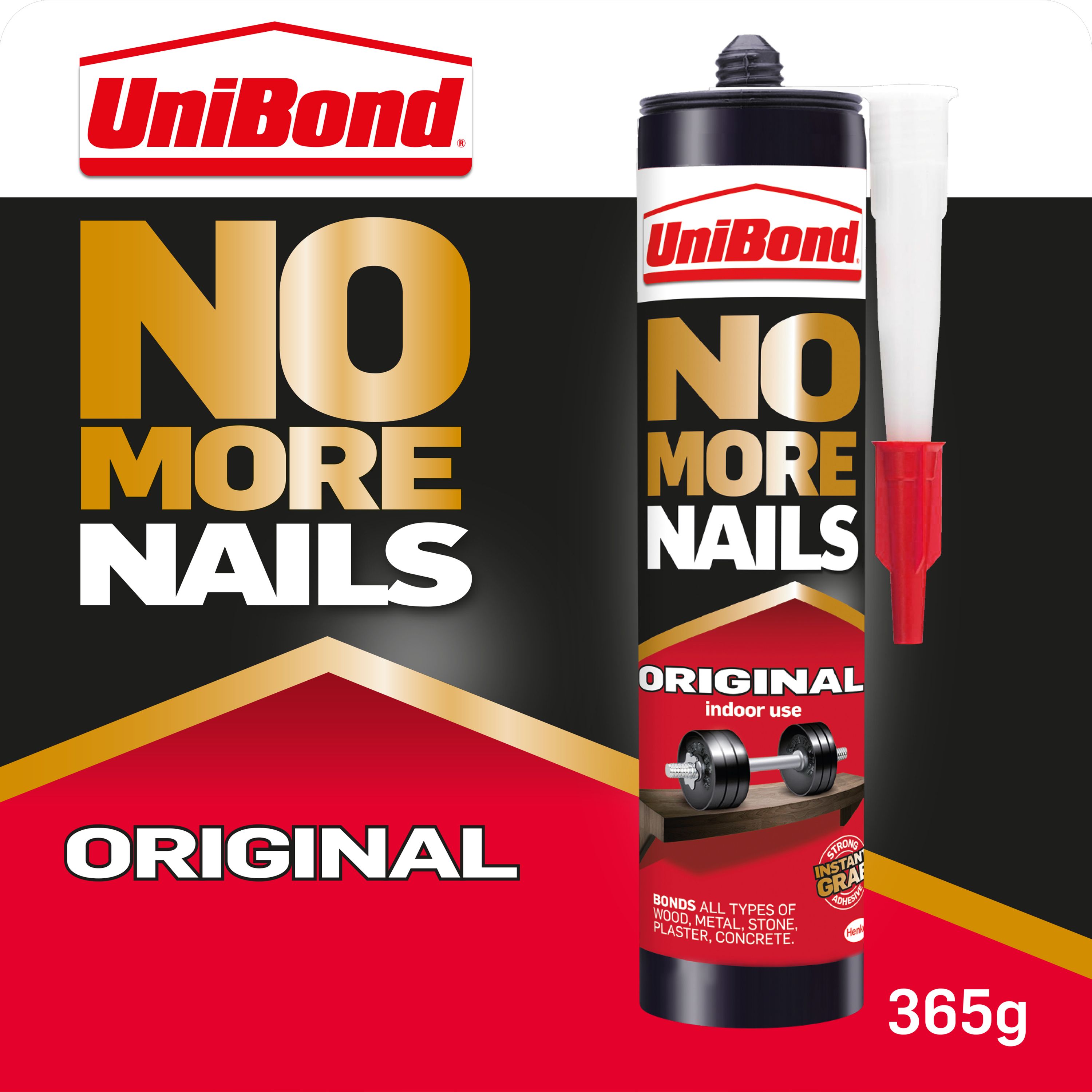 UniBond No More Nails Original White Grab adhesive 365g, Volume 280ml