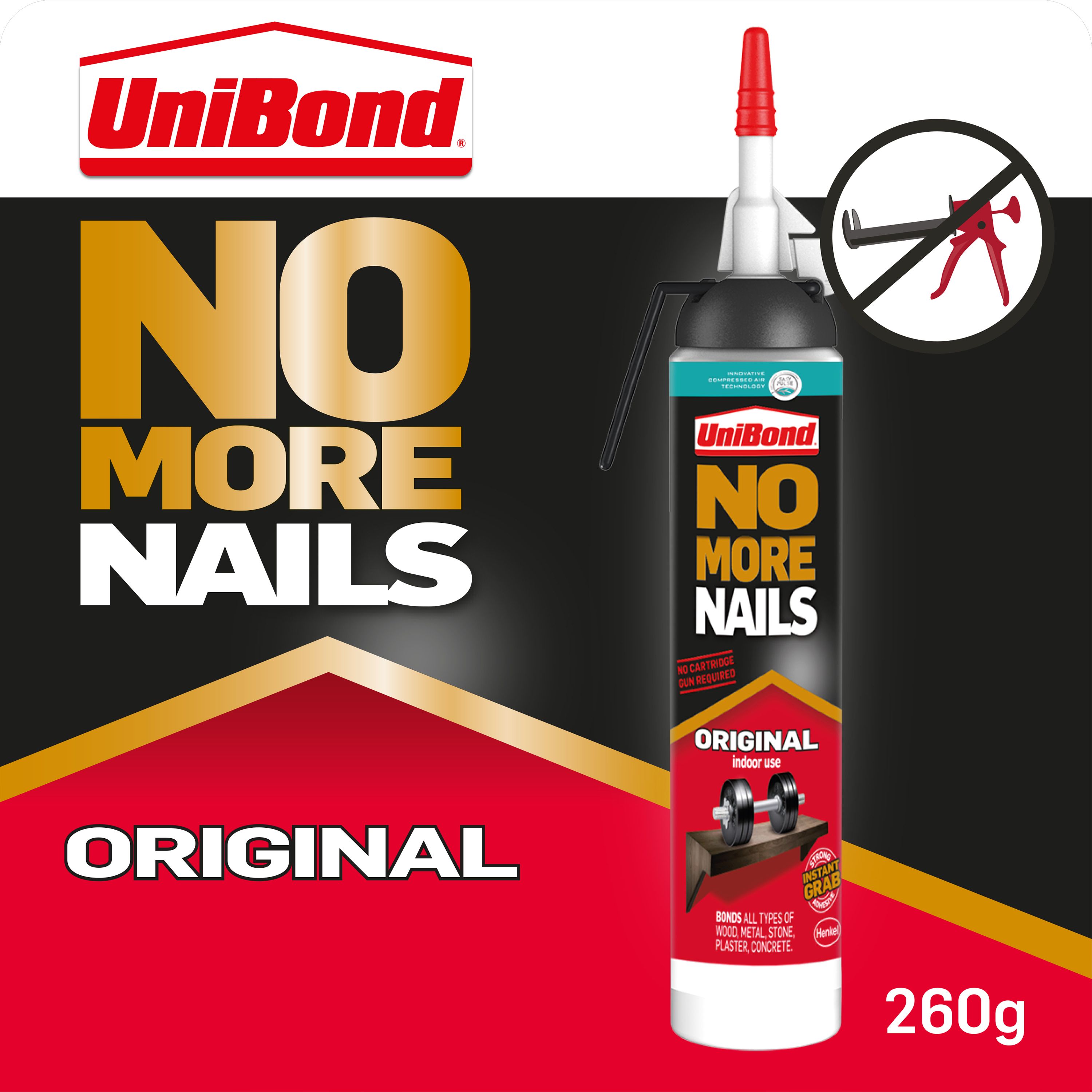 Unibond No More Nails Solvent Free White Grab Adhesive 0ml Diy At B Q