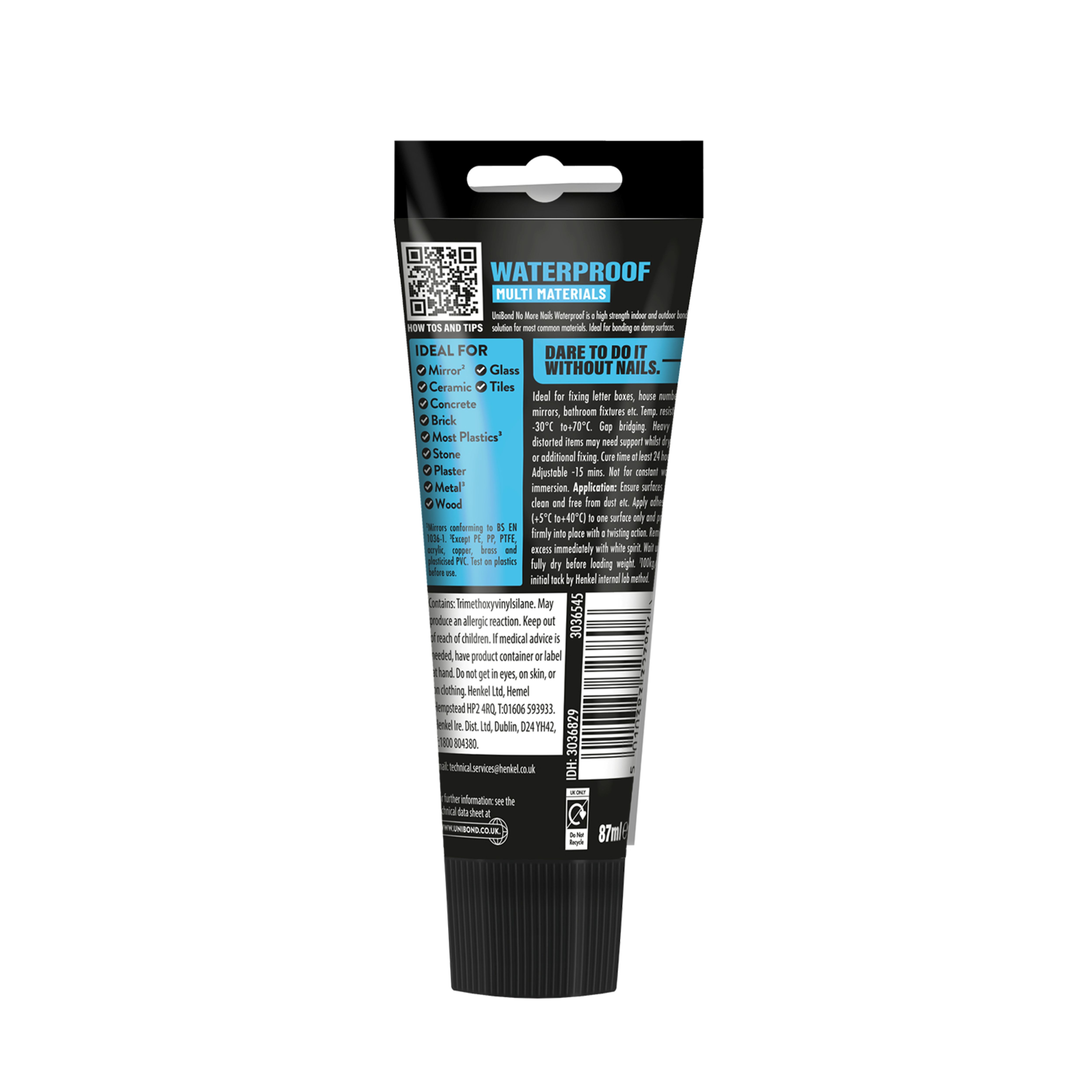 UniBond No More Nails White Water resistant Grab adhesive 159g, Volume 87ml