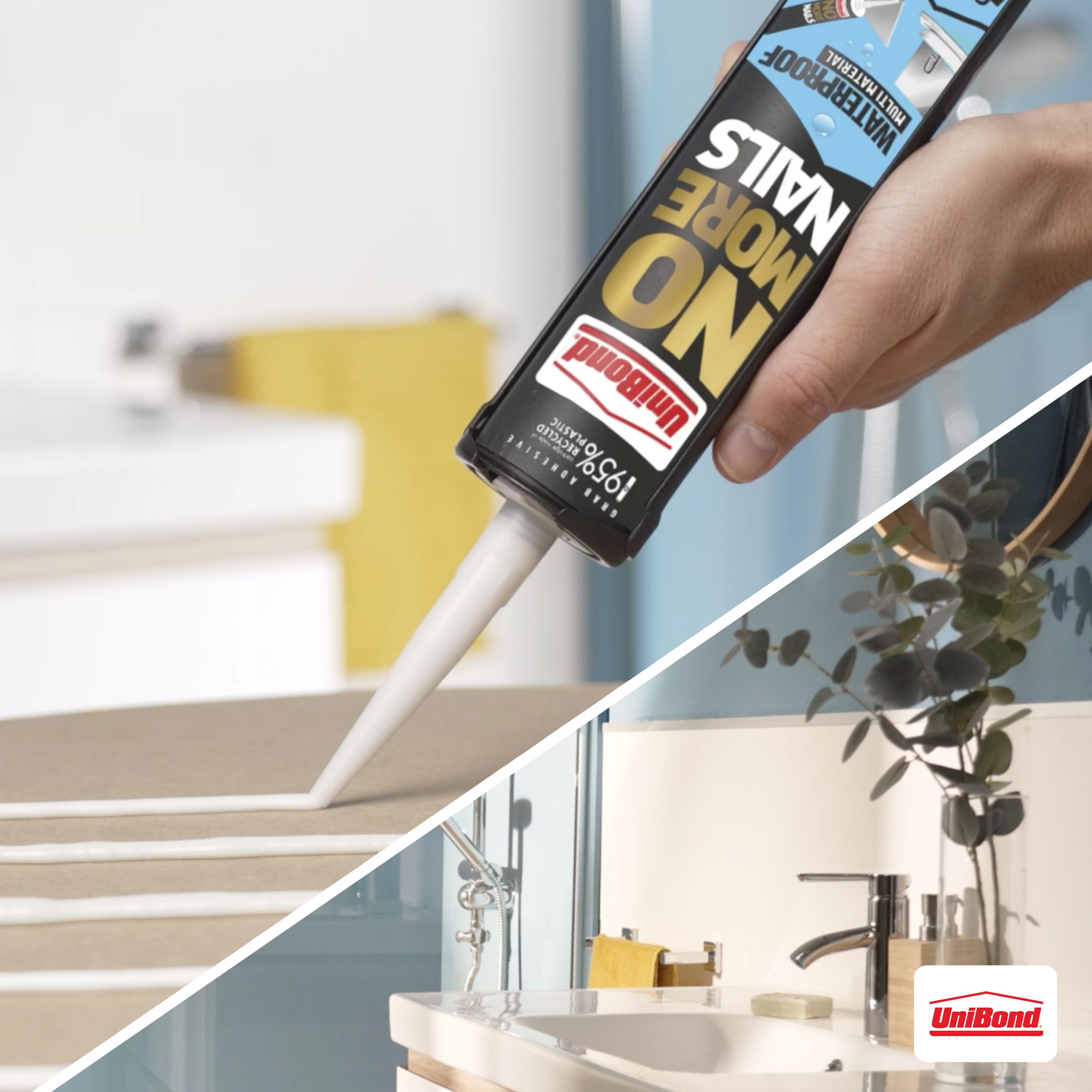 UniBond No More Nails White Water resistant Grab adhesive 525g, Volume 280ml