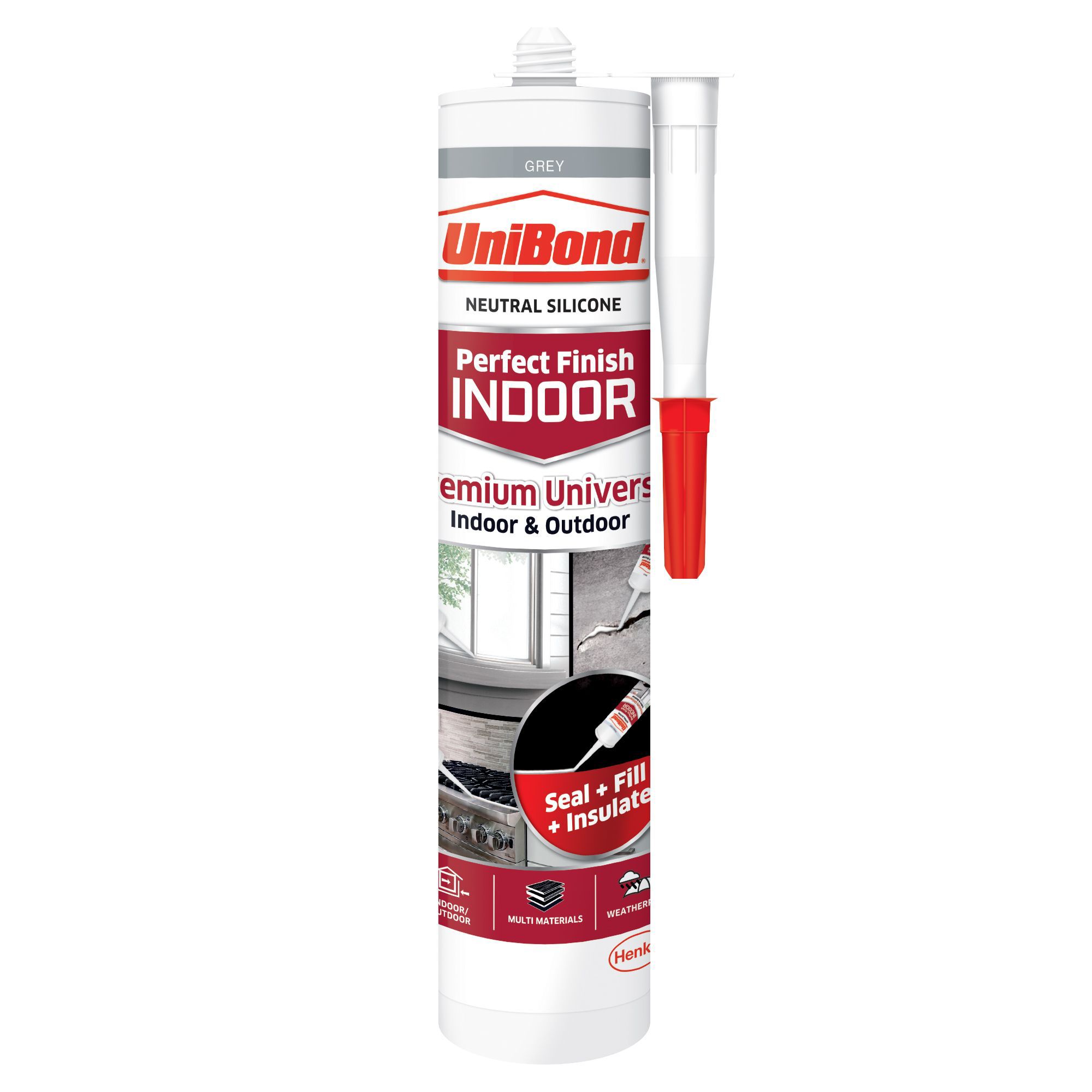 UniBond Perfect Finish Grey Silicone-based General-purpose Sealant ...