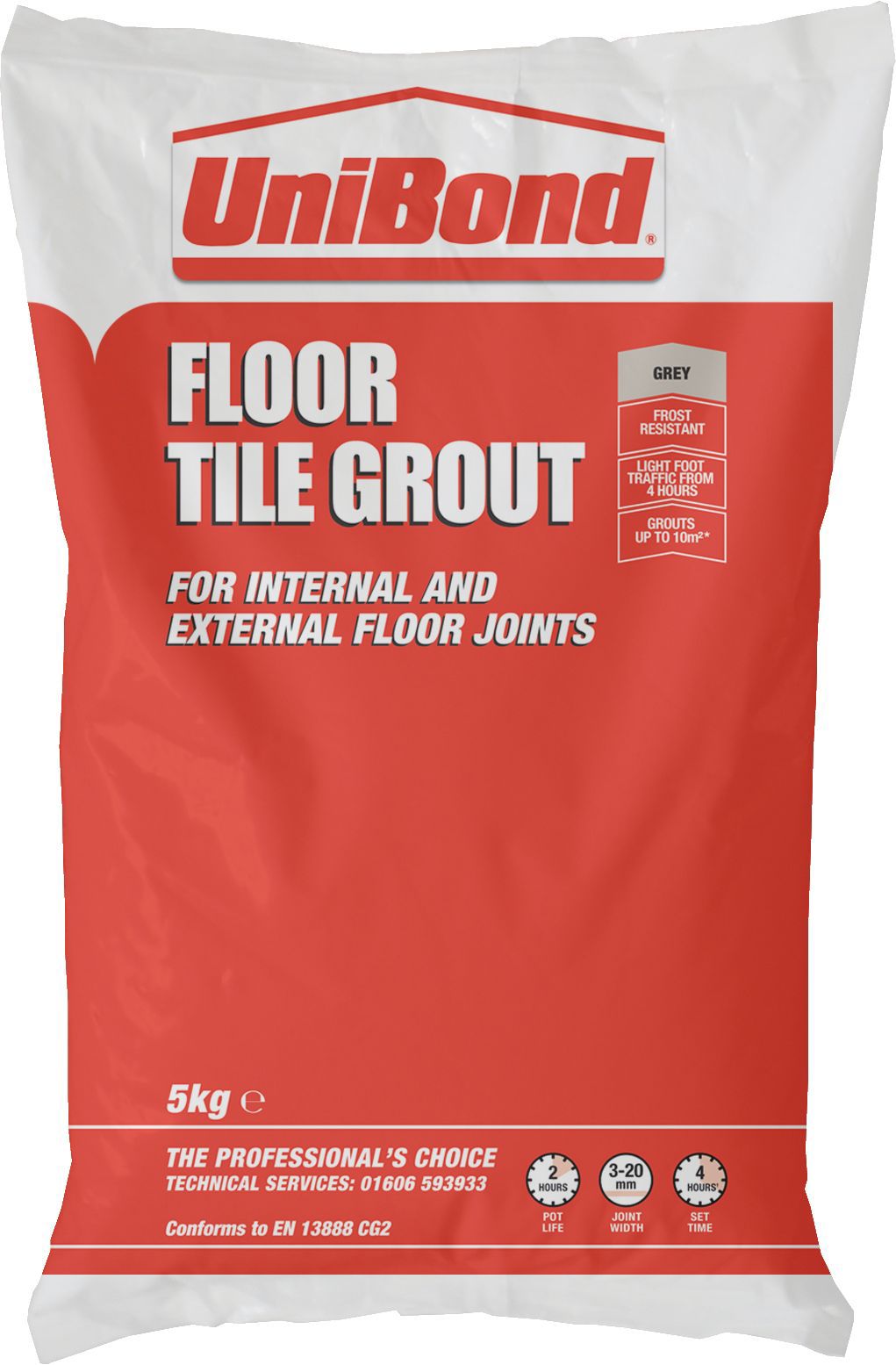 UniBond Rapid Set Grey Grout, 5kg DIY at B&Q