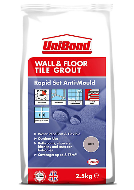 Unibond Rapid Set Grey Wall Floor, Floor Tile Grout Cleaner B Q