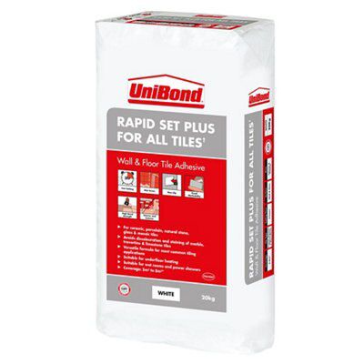 UniBond Rapid set Ready mixed White Tile Adhesive & grout, 20kg