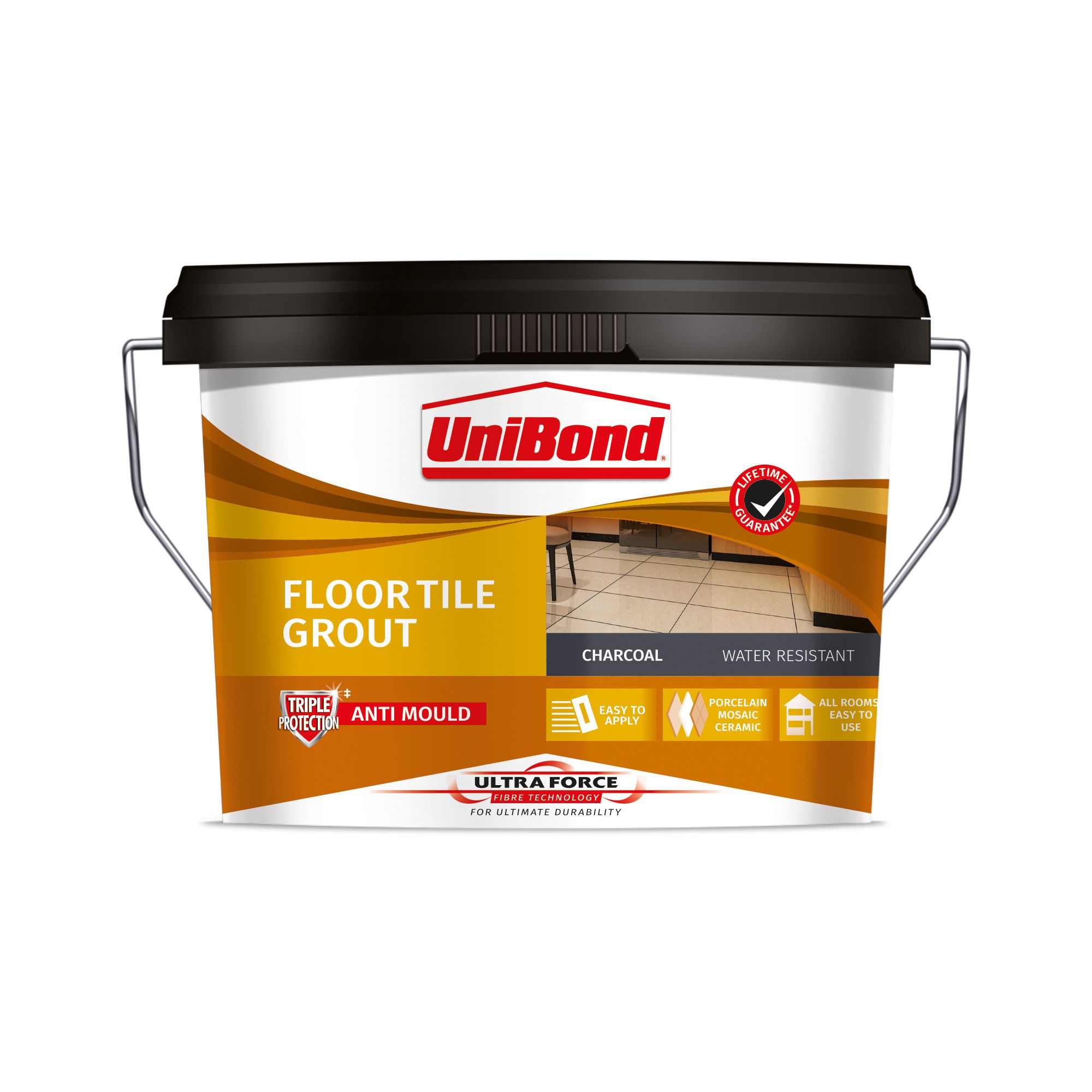 UniBond Ready mixed Black Floor tile Grout, 3.75kg DIY at B&Q