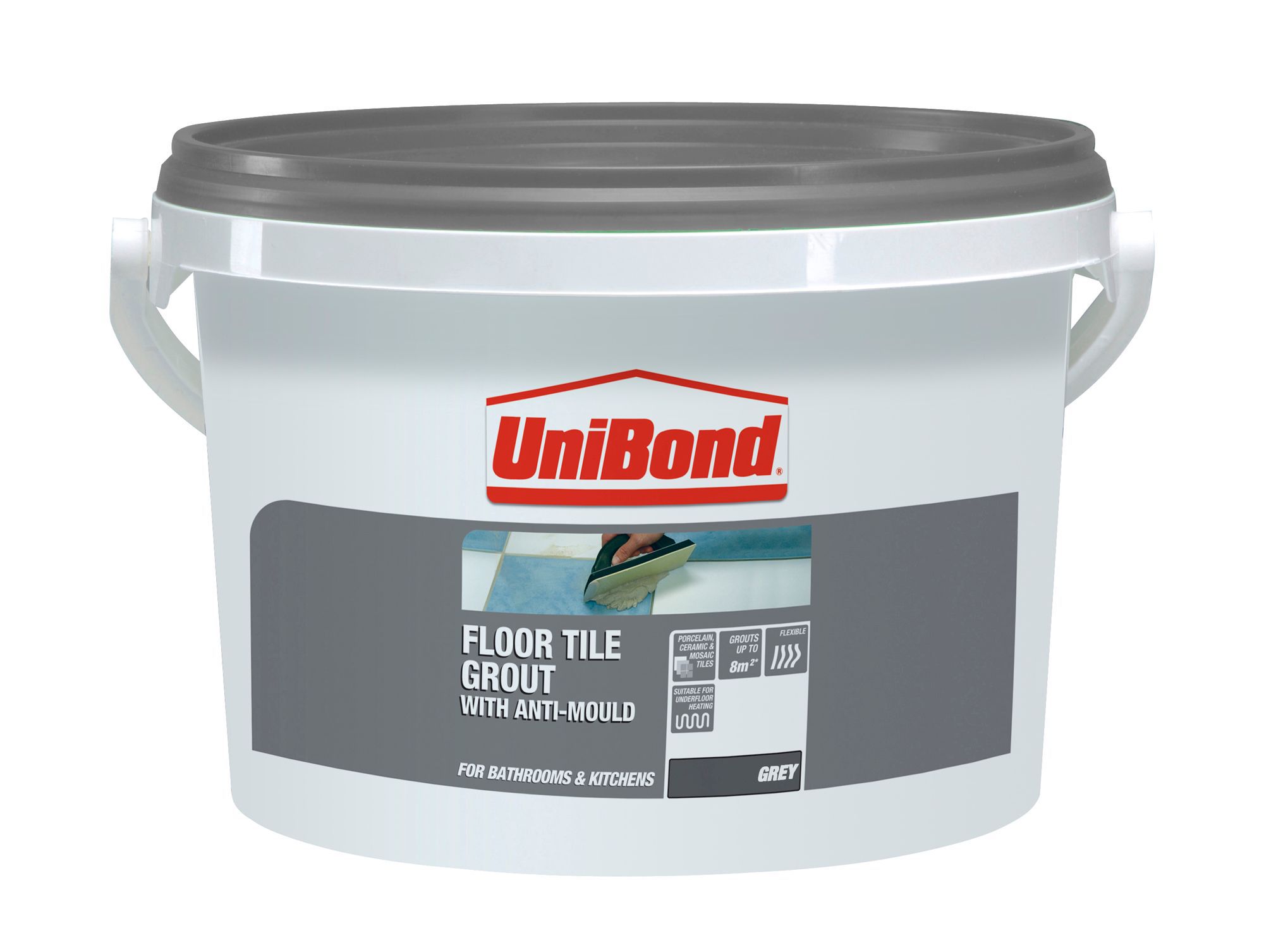 UniBond Ready mixed Grey Floor tile Grout, 3.75kg DIY at B&Q