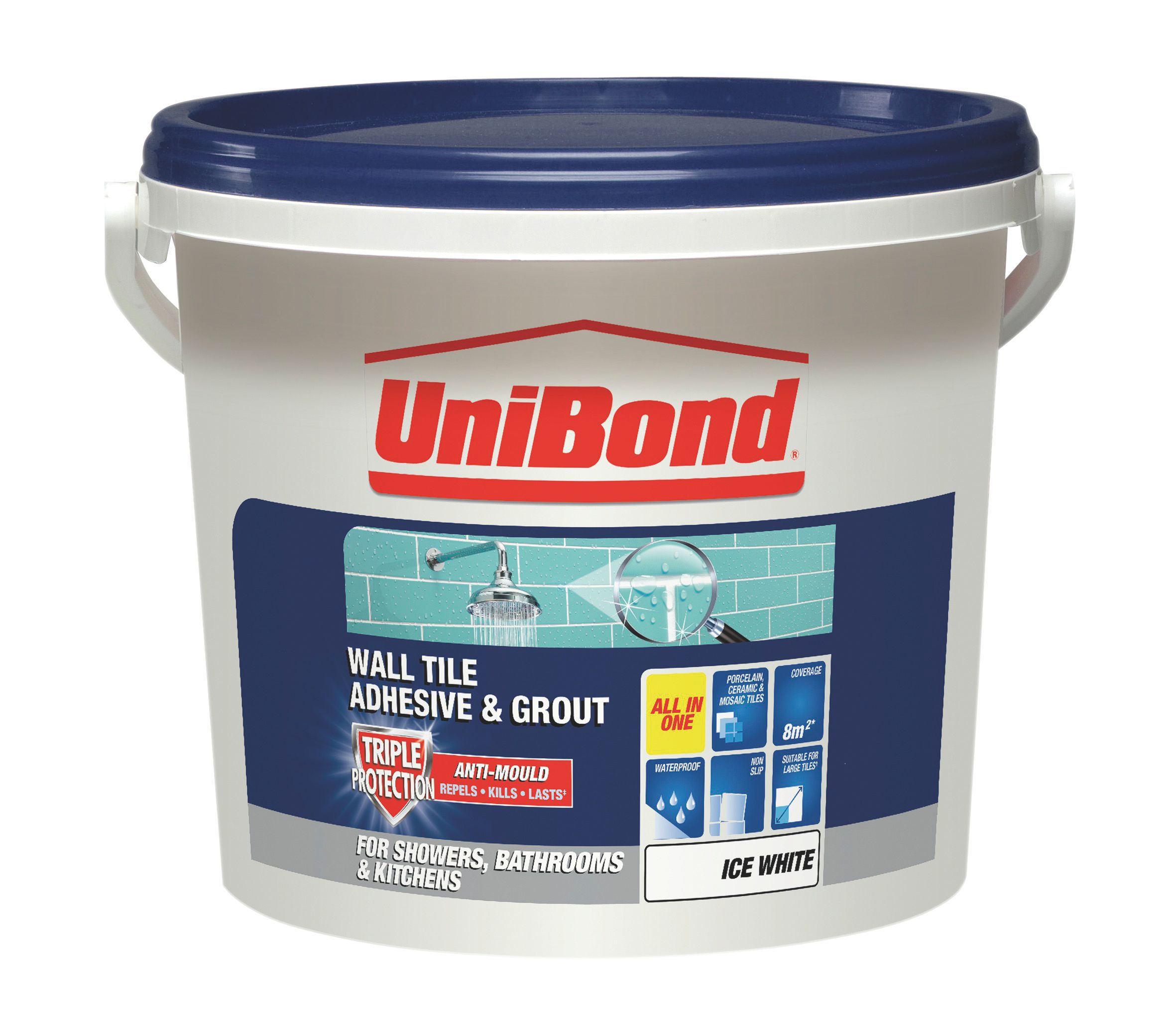 UniBond Ready mixed Ice white Tile Adhesive & grout, 12.8kg DIY at B&Q