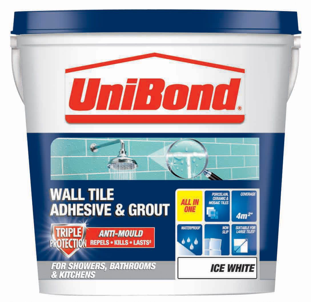 UniBond Ready mixed Ice white Wall Tile Adhesive & grout, 6.4kg DIY