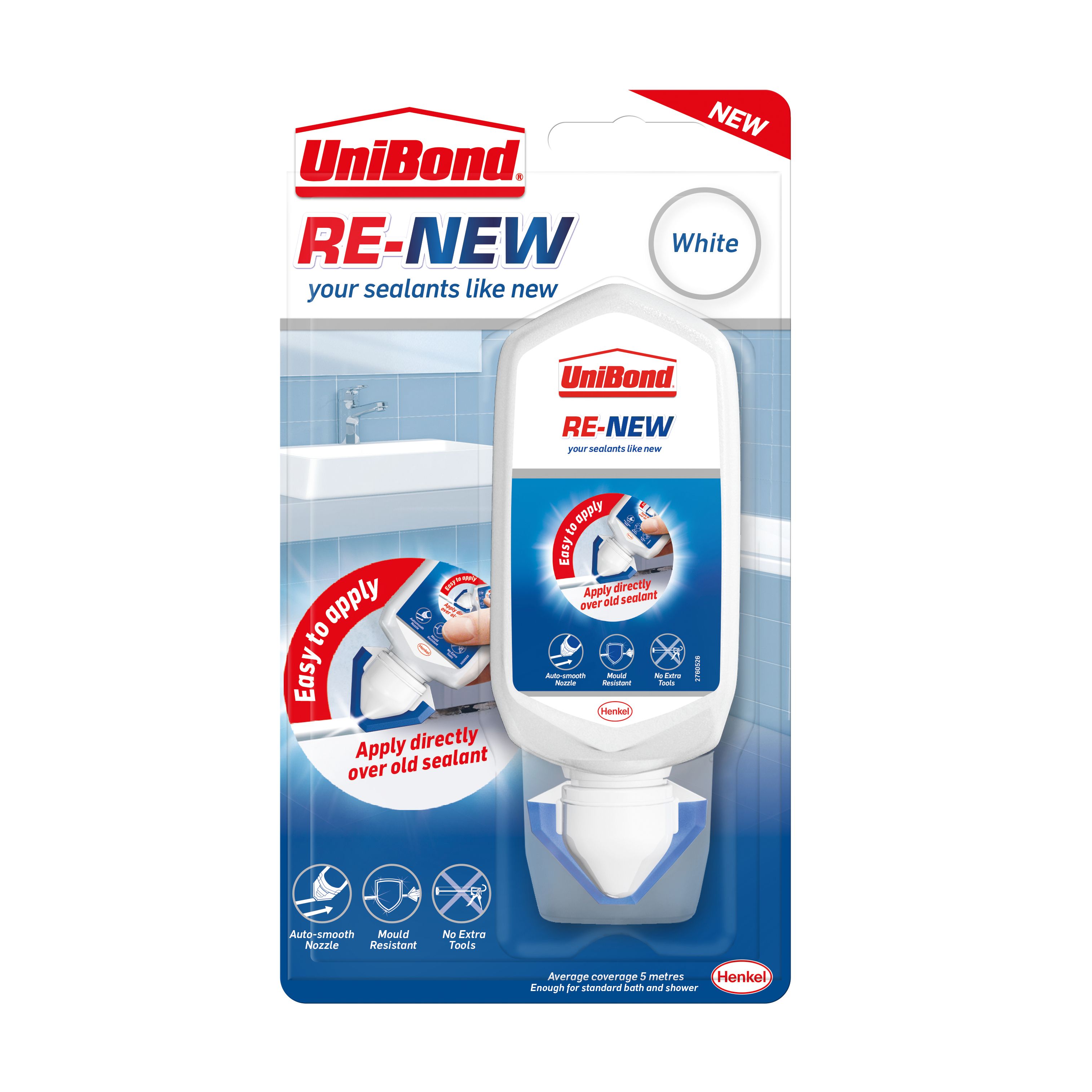 UniBond ReNew White Water-based Bathroom & kitchen Sanitary sealant, 80ml